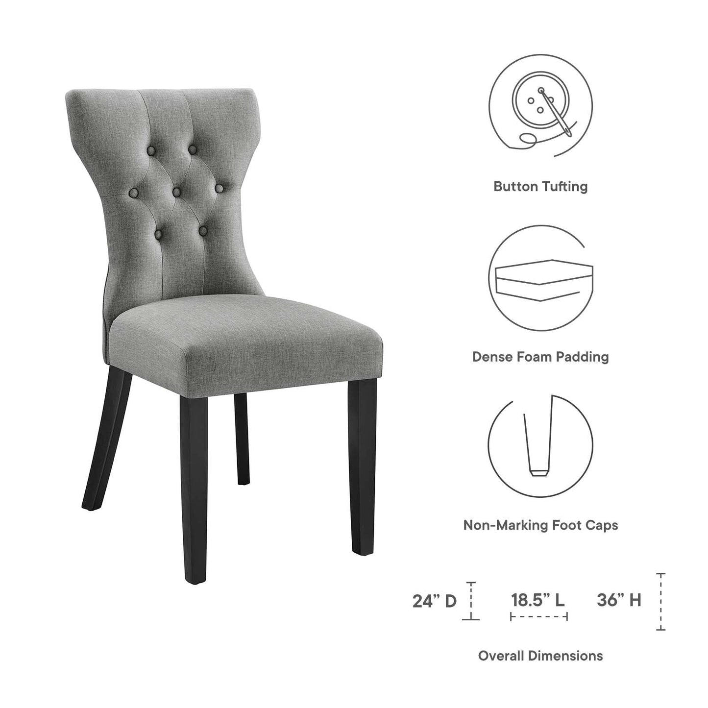 Modway Silhouette Dining Side Chair | Dining Chairs | Modishstore-25
