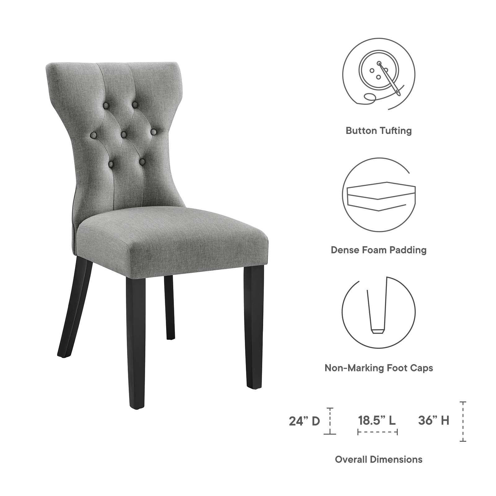 Modway Silhouette Dining Side Chair | Dining Chairs | Modishstore-25