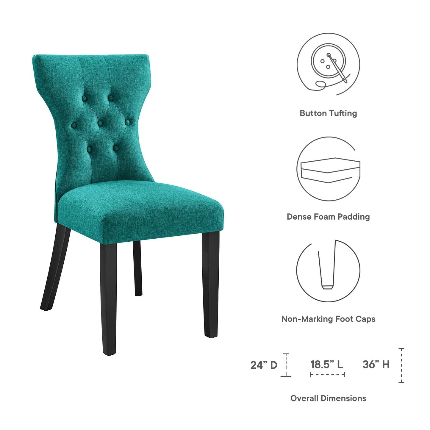 Modway Silhouette Dining Side Chair | Dining Chairs | Modishstore-34