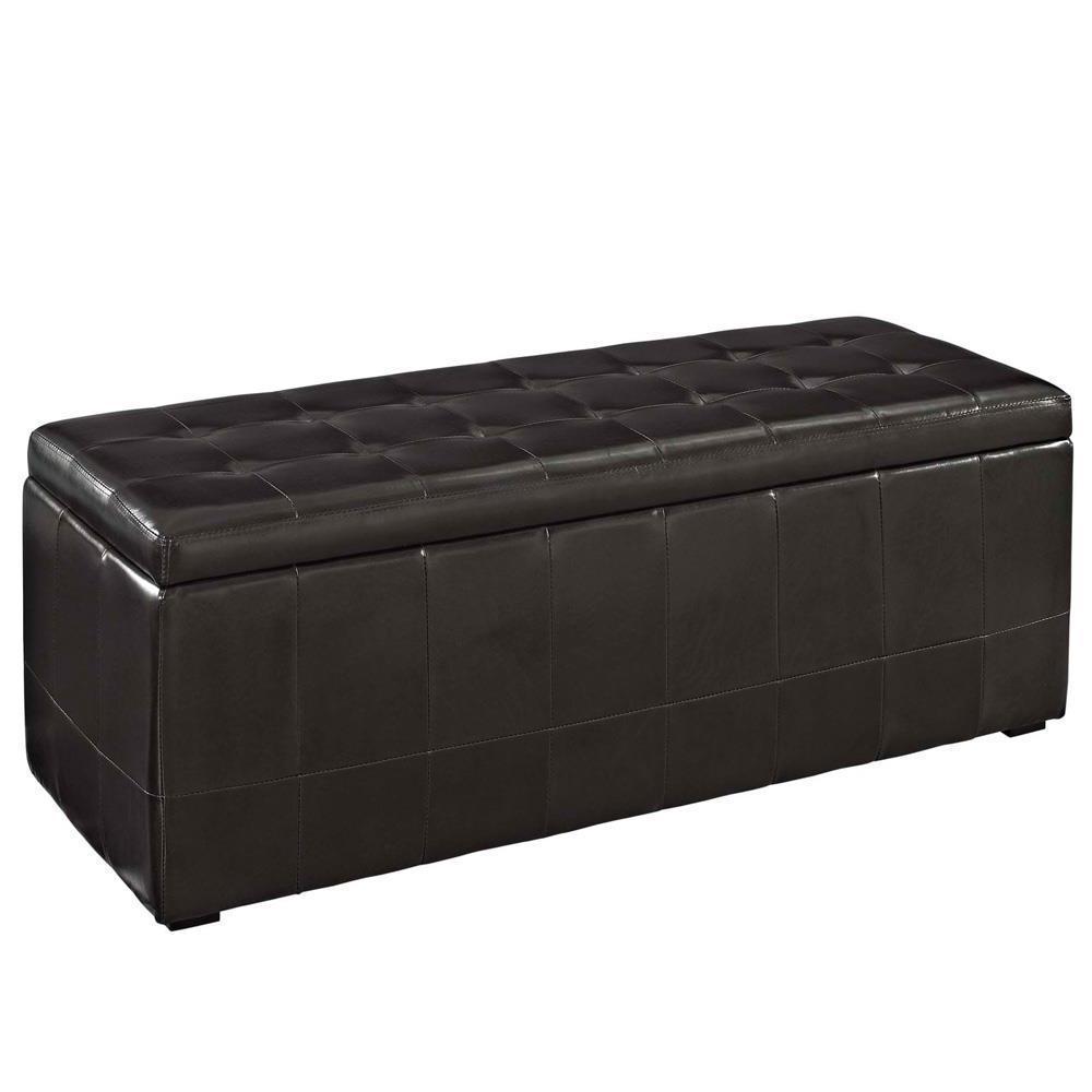 Modway Abide Upholstered Vinyl Ottoman - Brown