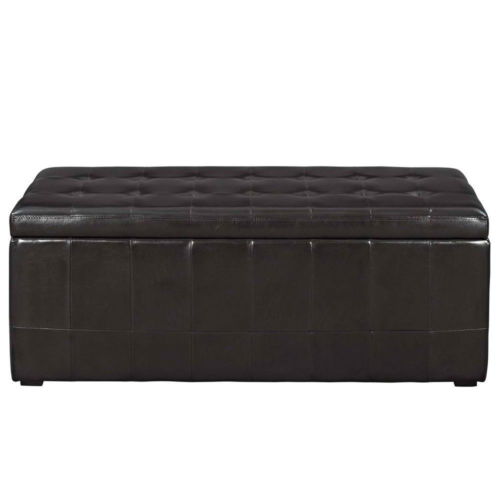 Modway Abide Upholstered Vinyl Ottoman - Brown