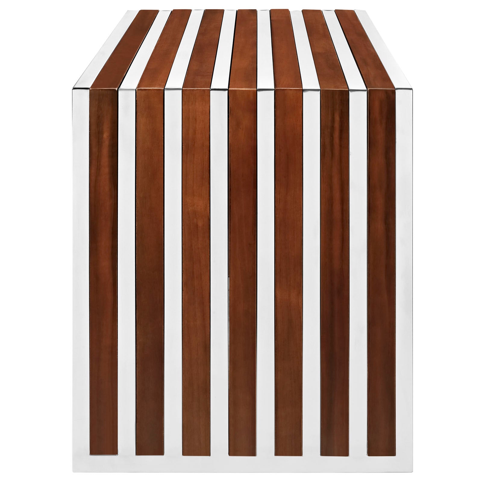 Modway Gridiron Small Wood Inlay Bench - Walnut | Stools & Benches | 