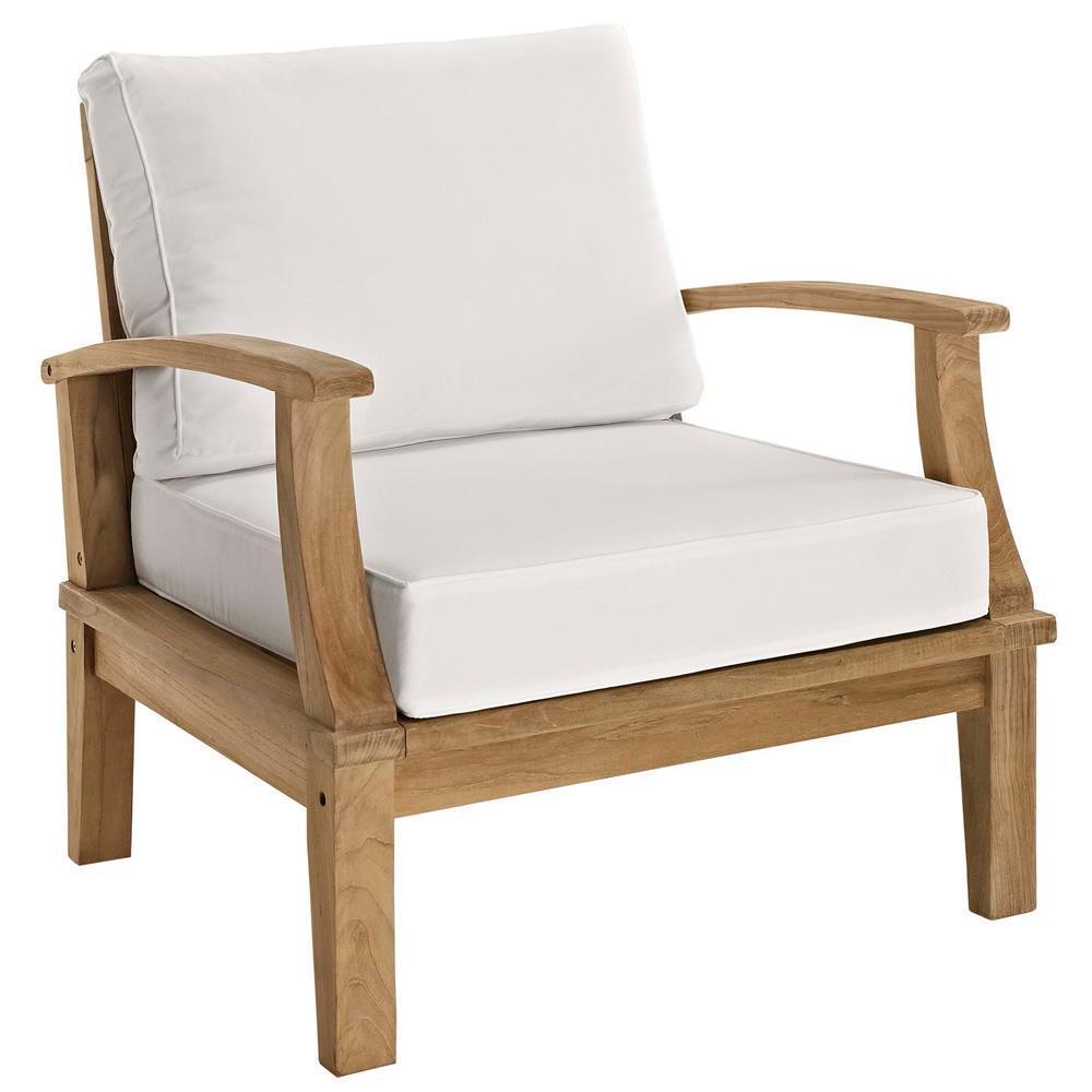 Modway EEI-1469 Marina 4 Piece Outdoor Patio Teak Sofa Set | Outdoor Sofas, Loveseats & Sectionals | 