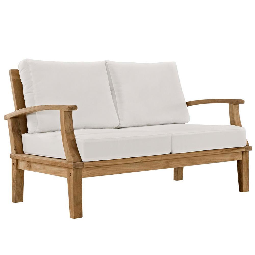 Modway EEI-1469 Marina 4 Piece Outdoor Patio Teak Sofa Set | Outdoor Sofas, Loveseats & Sectionals | 