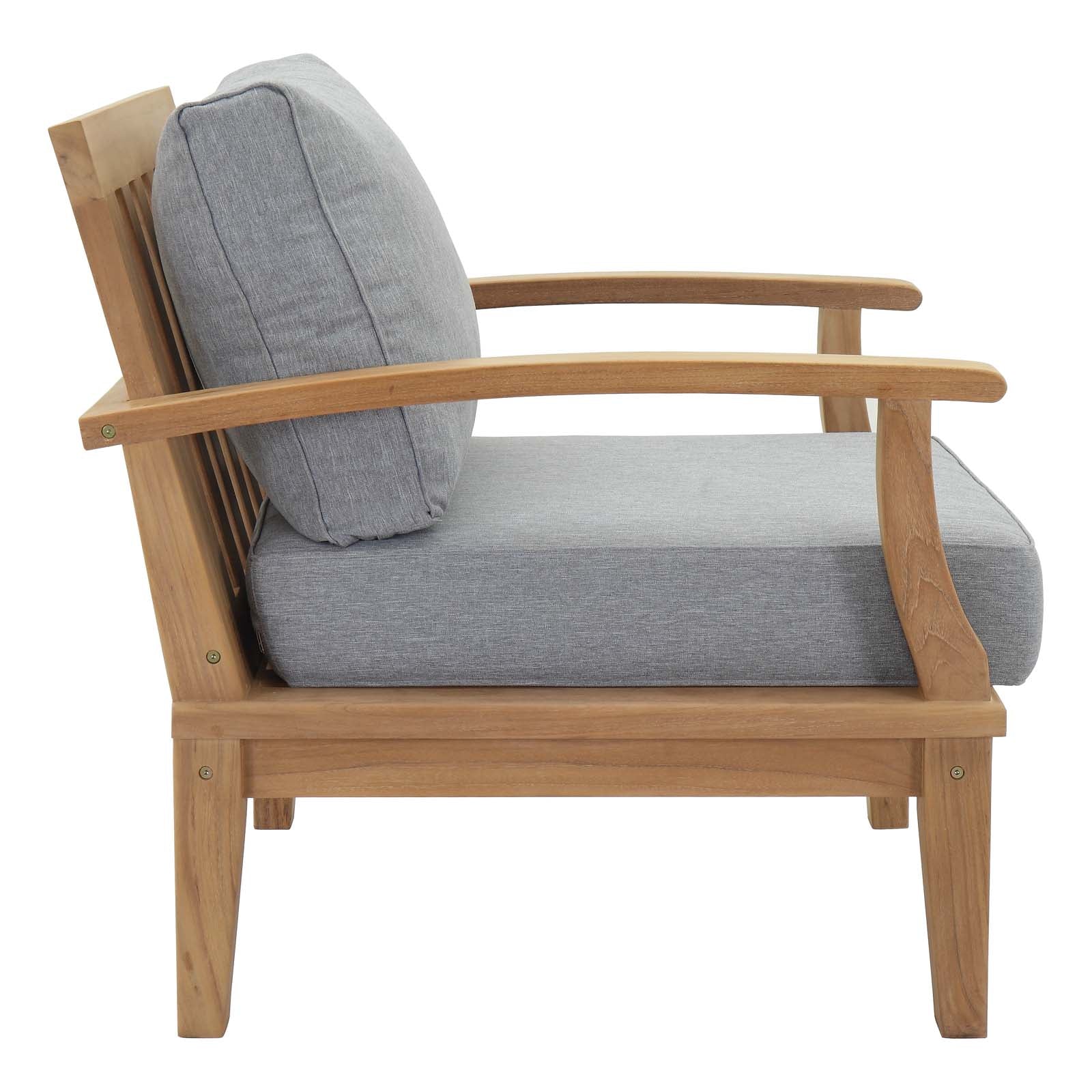 Modway EEI-1475 Marina 3 Piece Outdoor Patio Teak Sofa Set - Natural White | Outdoor Sofas, Loveseats & Sectionals | 
