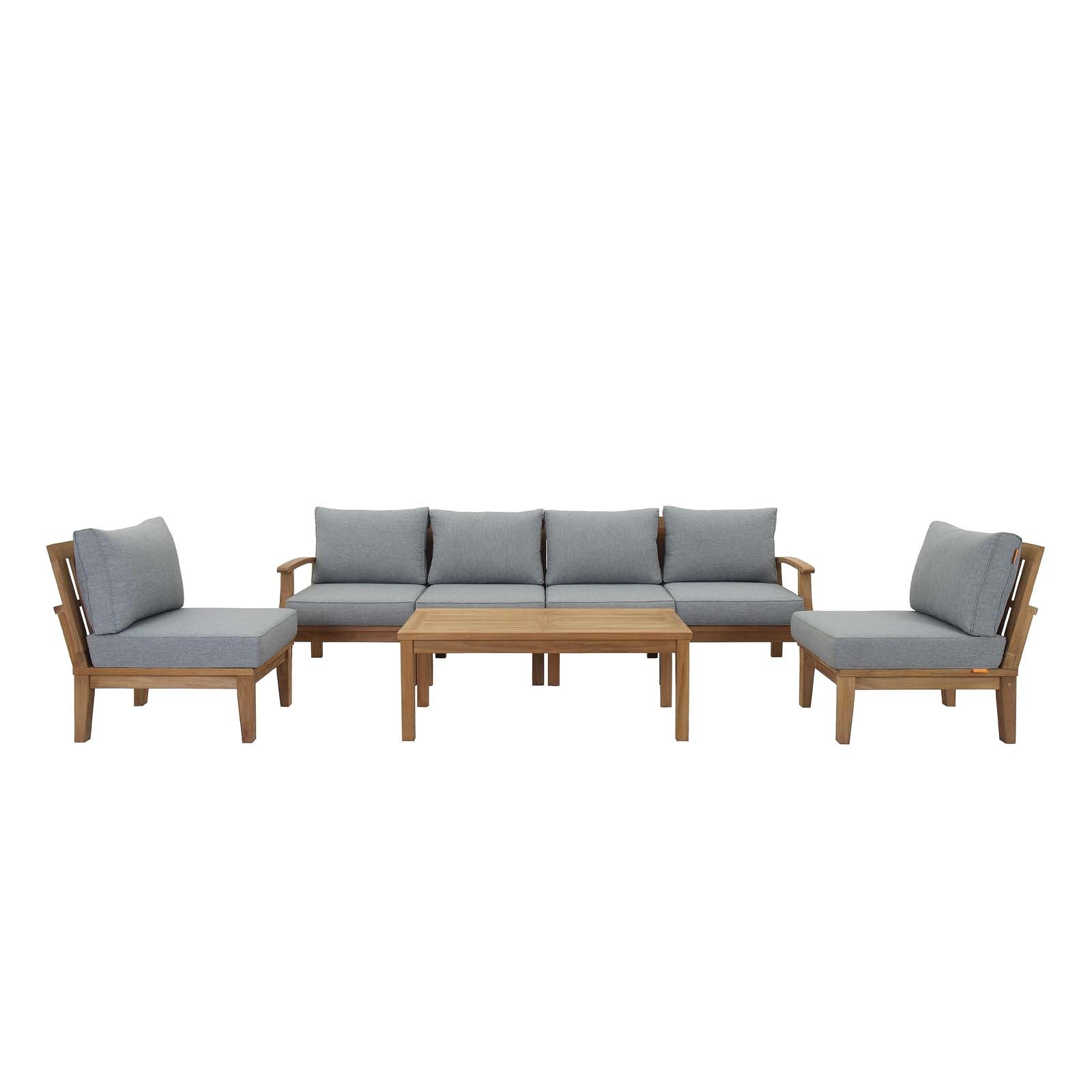 Modway Marina 7 Piece Outdoor Patio Teak Set | Outdoor Sofas, Loveseats & Sectionals | Modishstore