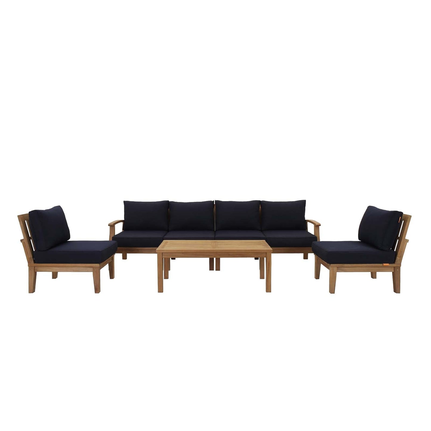 Modway Marina 7 Piece Outdoor Patio Teak Set | Outdoor Sofas, Loveseats & Sectionals | Modishstore-4