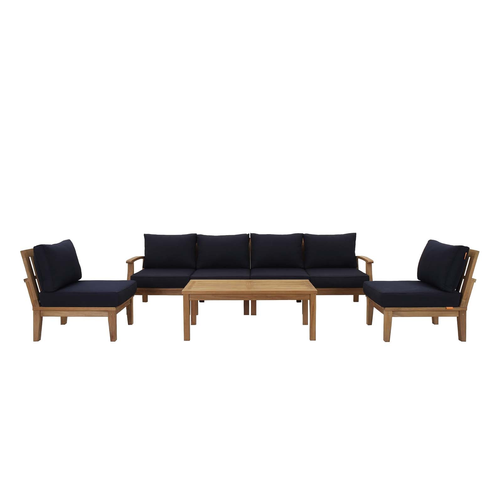Modway Marina 7 Piece Outdoor Patio Teak Set | Outdoor Sofas, Loveseats & Sectionals | Modishstore-4