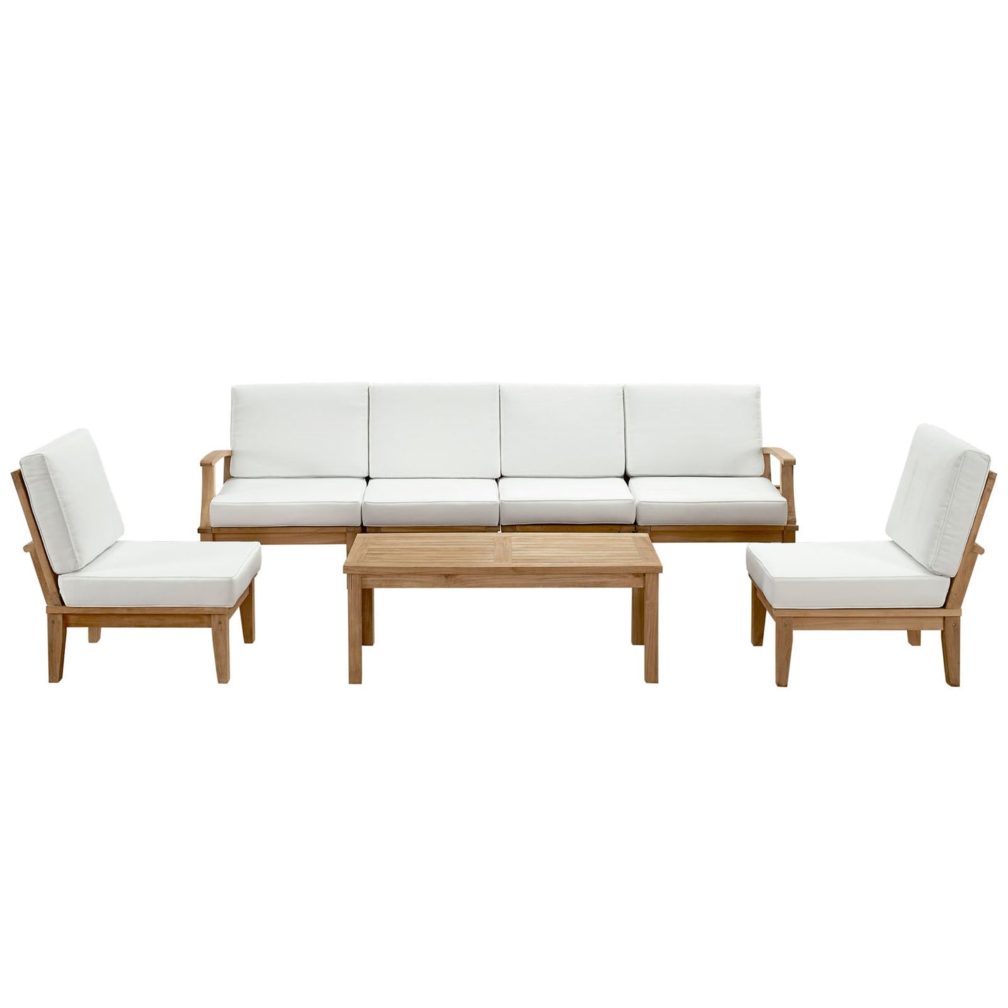 Modway Marina 7 Piece Outdoor Patio Teak Set | Outdoor Sofas, Loveseats & Sectionals | Modishstore-7