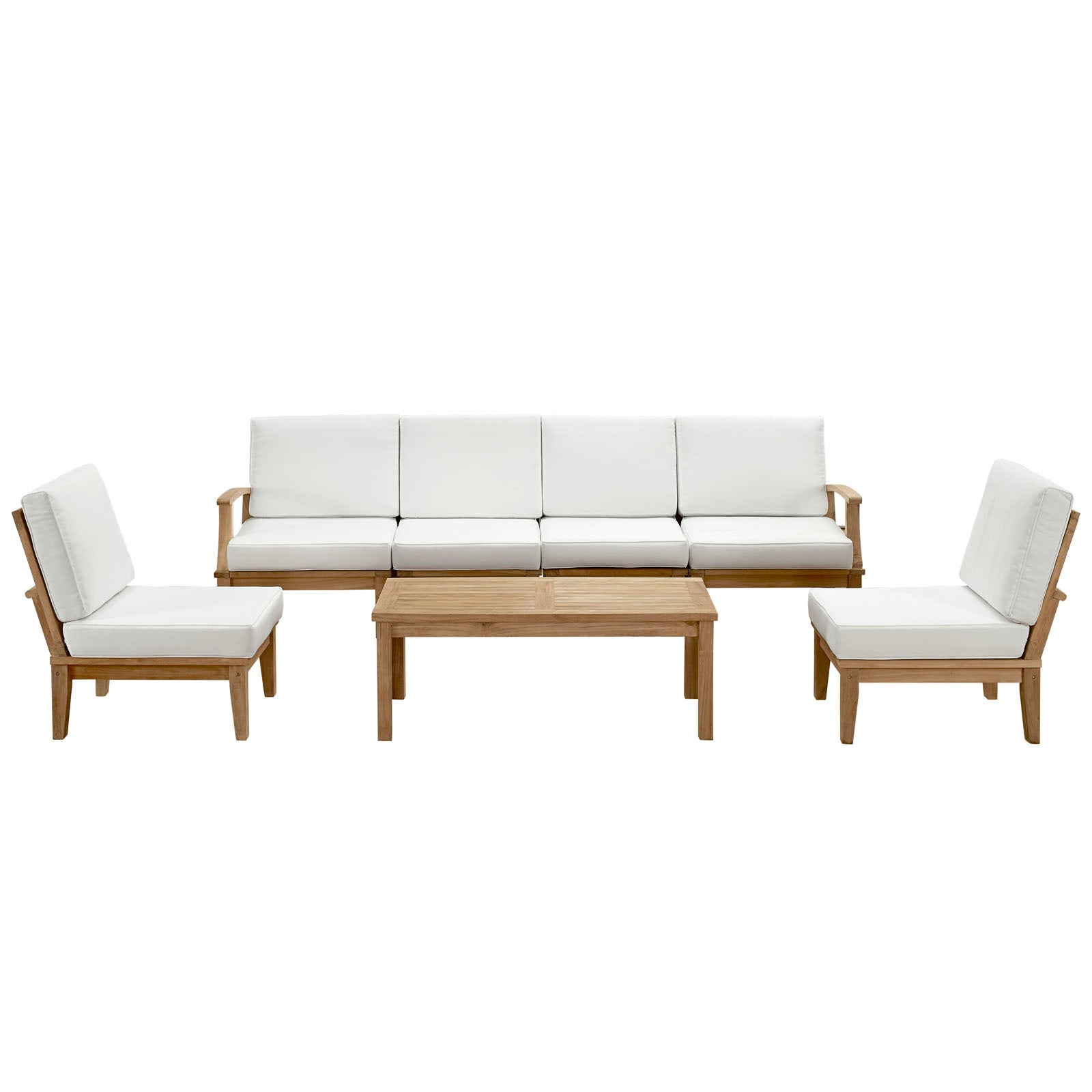 Modway Marina 7 Piece Outdoor Patio Teak Set | Outdoor Sofas, Loveseats & Sectionals | Modishstore-7