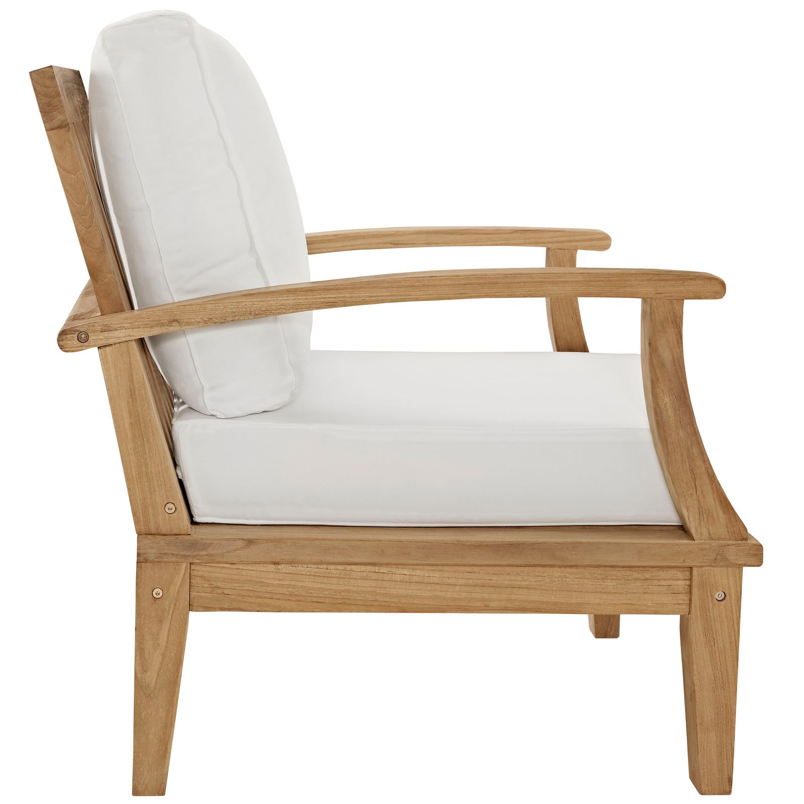 Modway EEI-1487 Marina 3 Piece Outdoor Patio Teak Sofa Set - Natural White | Outdoor Sofas, Loveseats & Sectionals | 