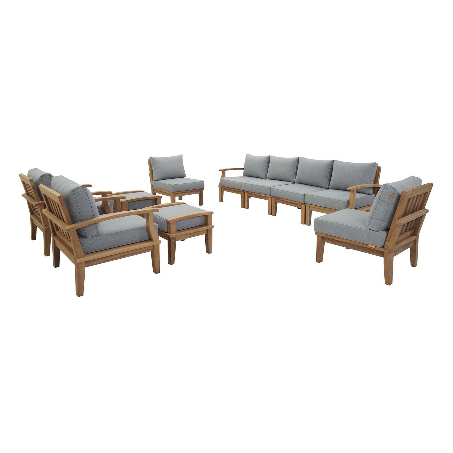 Modway Marina 10 Piece Outdoor Patio Teak Set