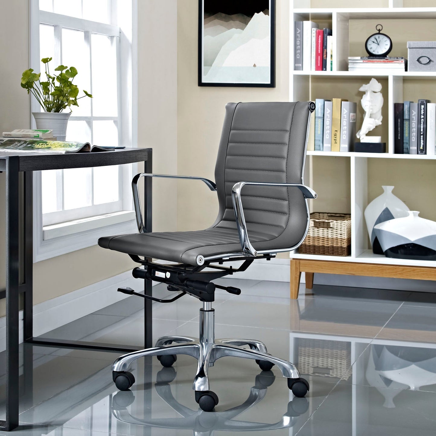 Runway Mid Back Upholstered Vinyl Office Chair By Modway - EEI-1527 | Office Chairs | Modishstore