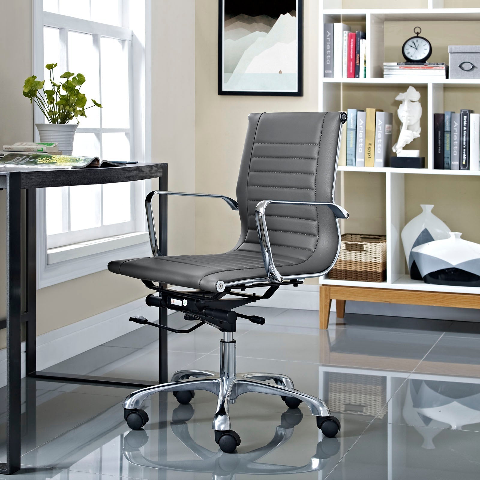 Runway Mid Back Upholstered Vinyl Office Chair By Modway - EEI-1527 | Office Chairs | Modishstore