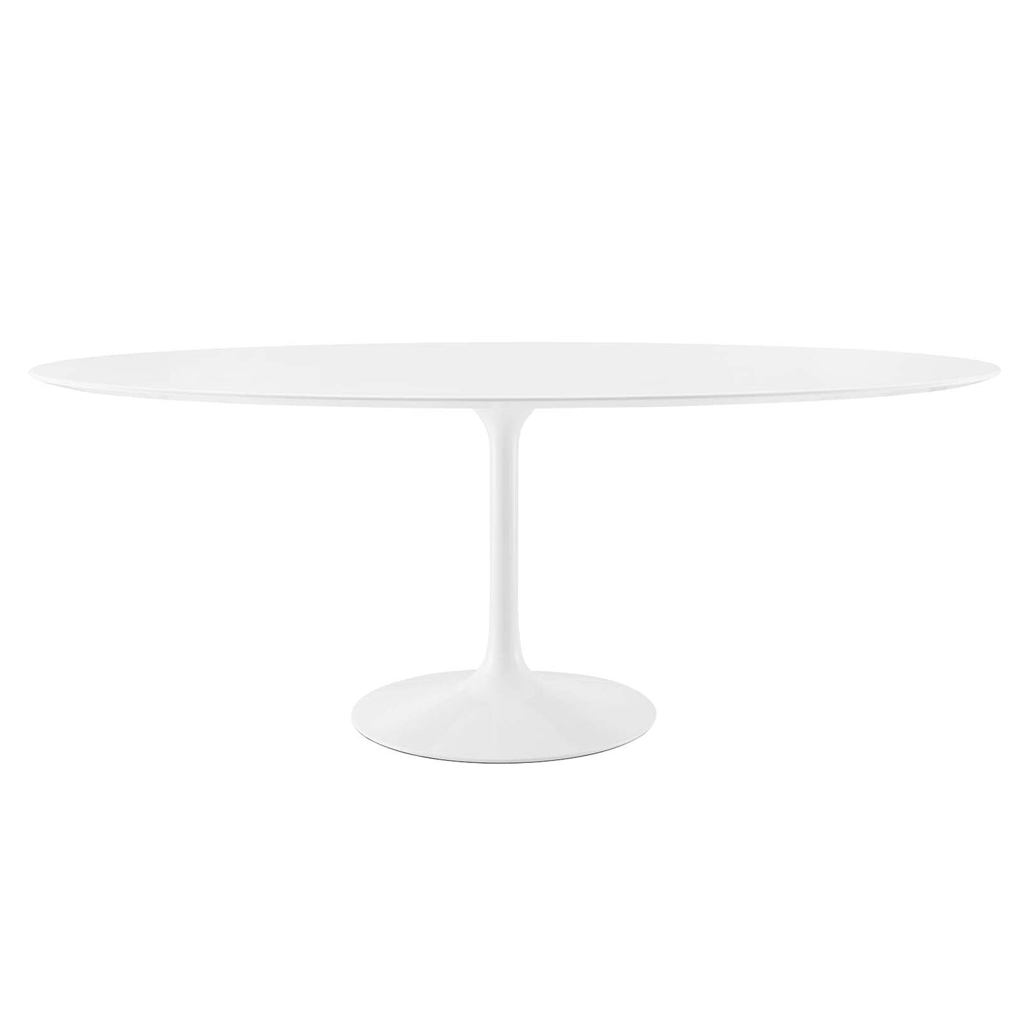 Modway Lippa 78" Oval Wood Top Dining Table in White - EEI-1657