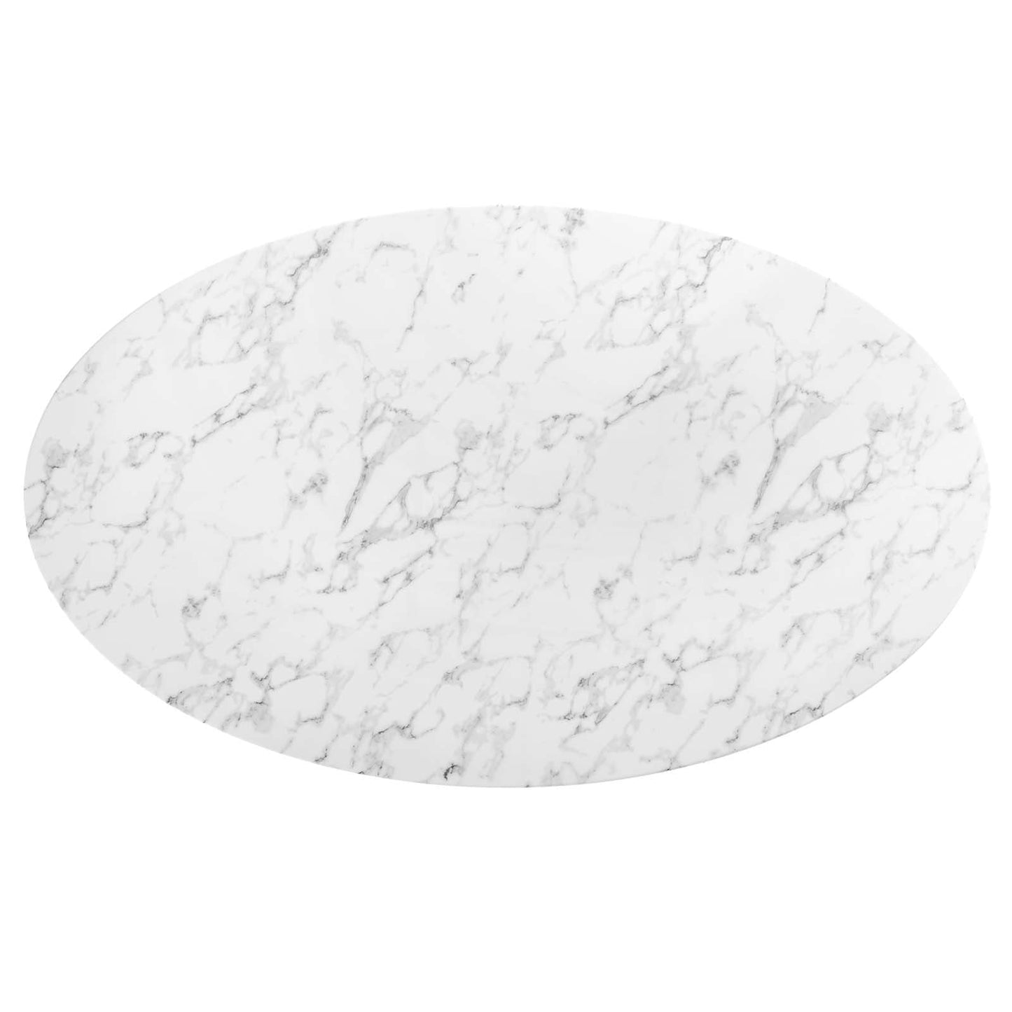 Modway Lippa 78" Oval Artificial Marble Dining Table in White - EEI-1659