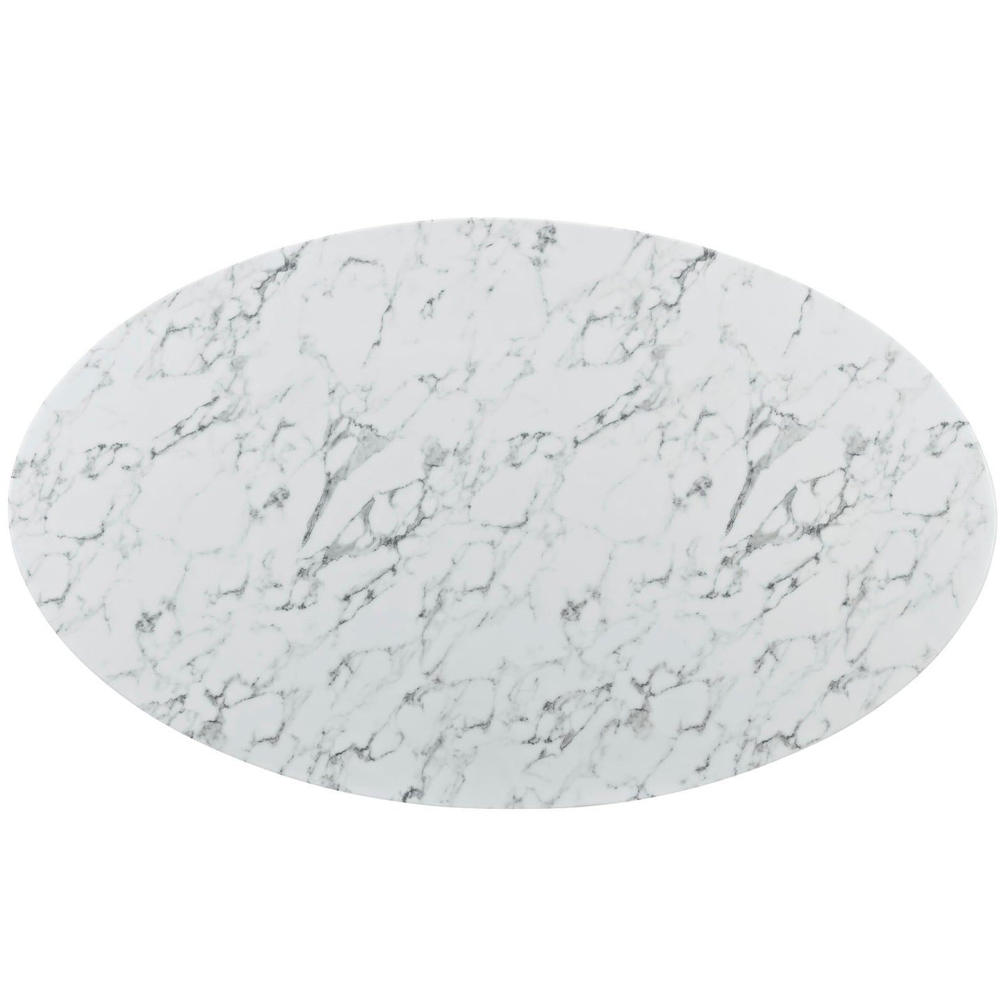 Modway Lippa 78" Oval Artificial Marble Dining Table in White | Dining Tables | Modishstore-3