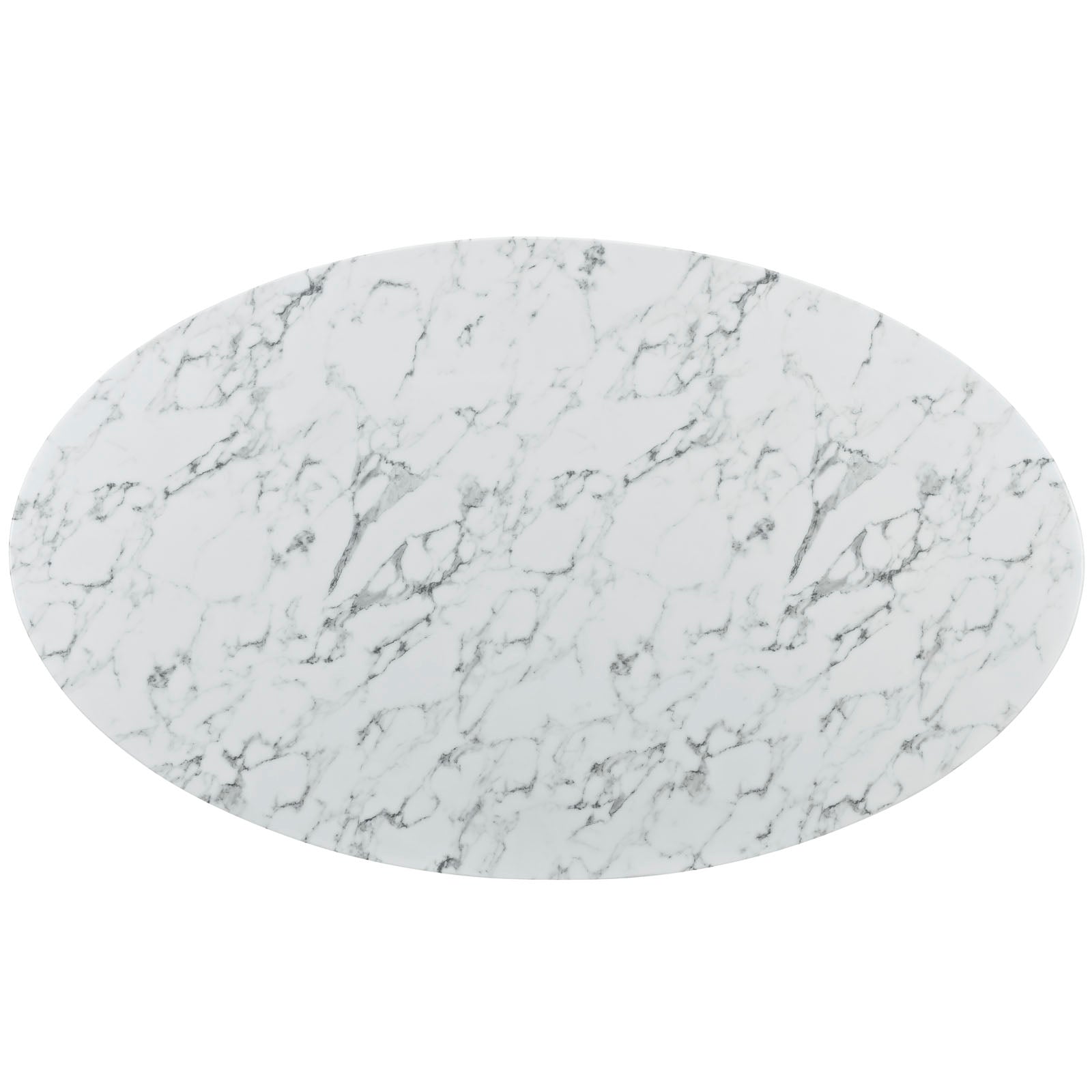 Modway Lippa 78" Oval Artificial Marble Dining Table in White | Dining Tables | Modishstore-3