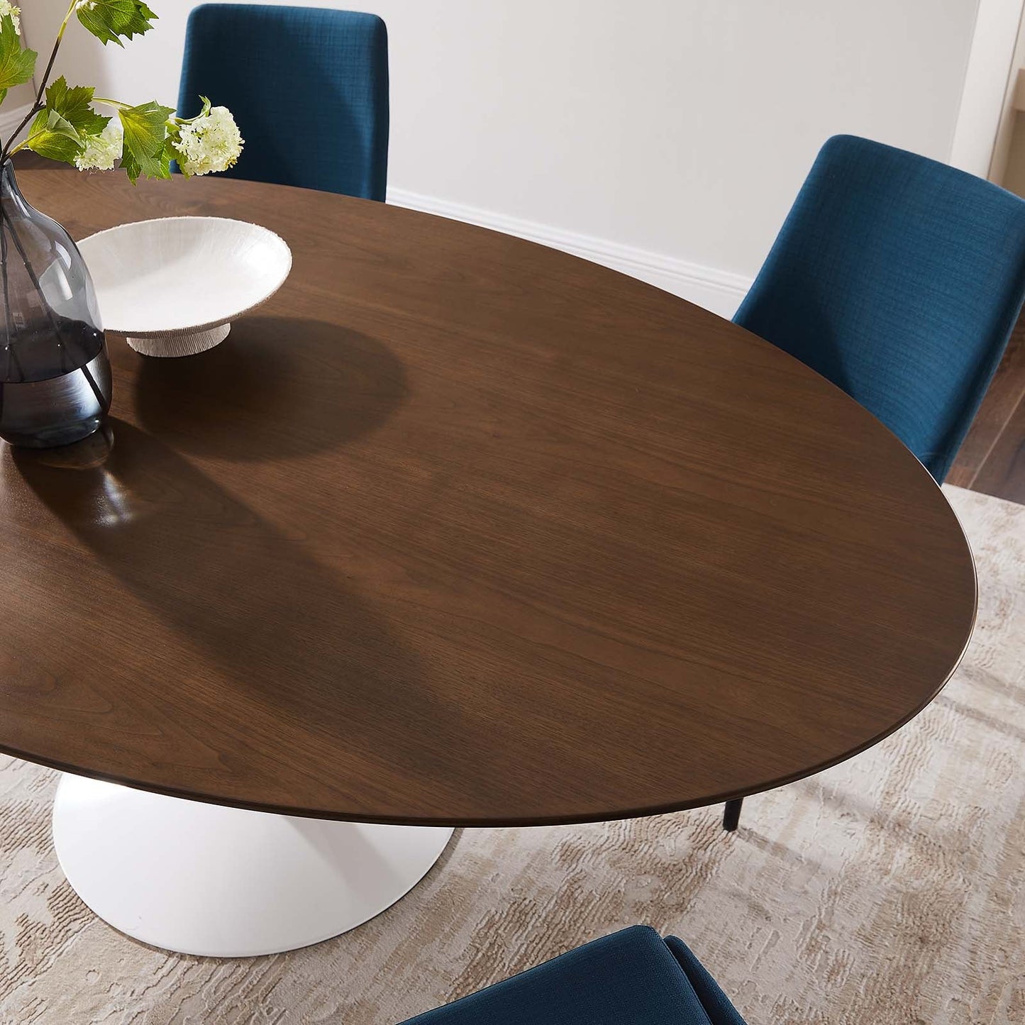 Modway Lippa 78" Oval Wood Dining Table in Walnut - EEI-1661