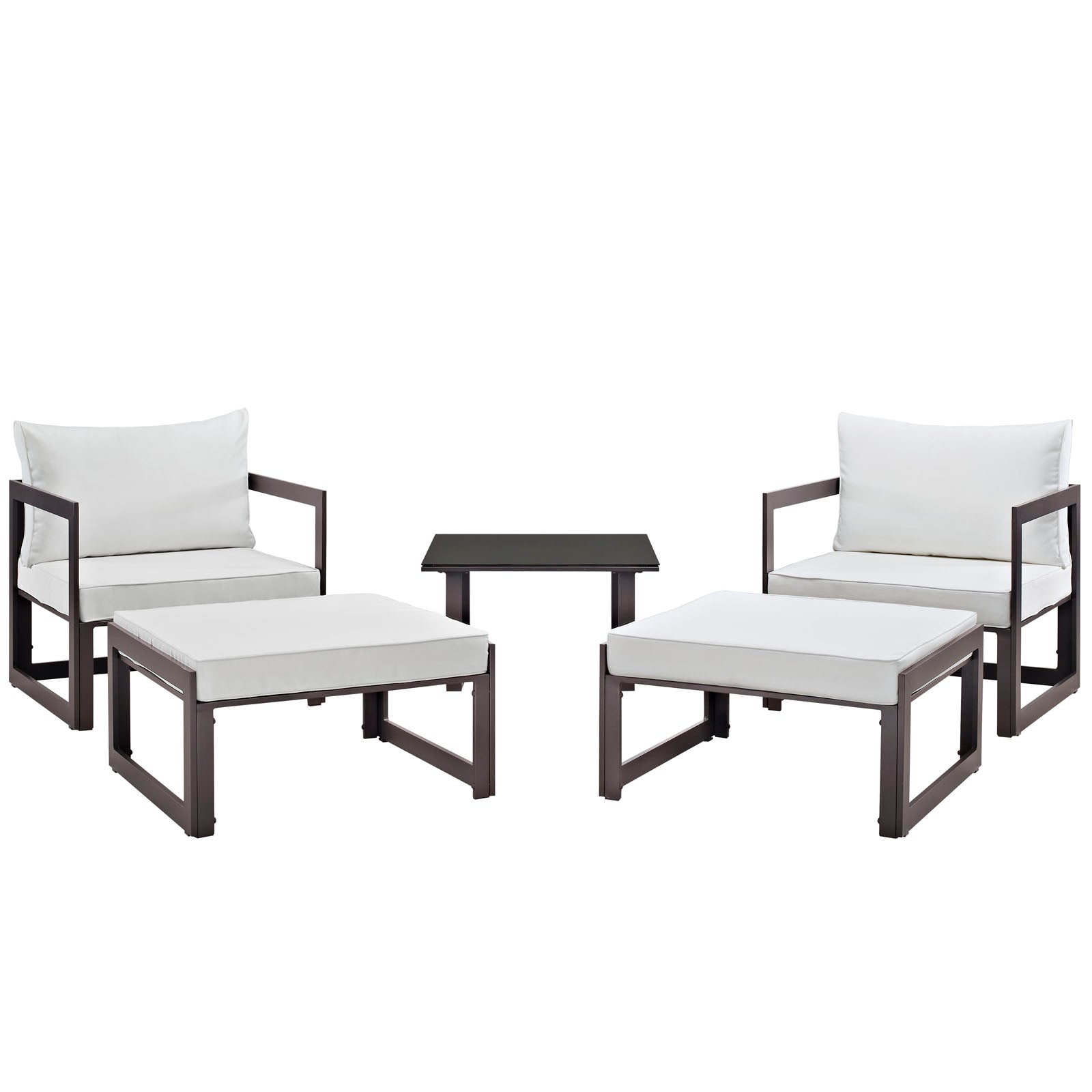 Modway Fortuna 5 Piece Outdoor Patio Sectional Sofa Set - EEI-1721 | Outdoor Sofas, Loveseats & Sectionals | 