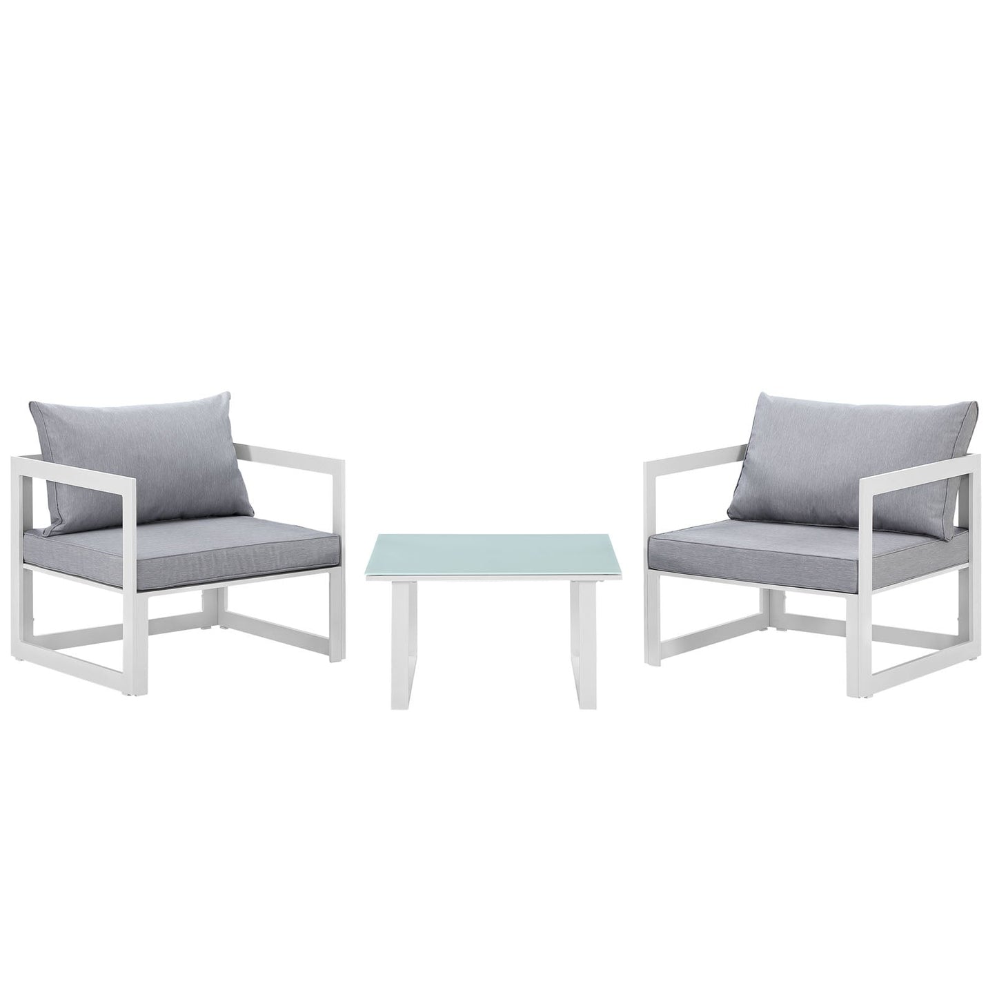 Modway Fortuna 3 Piece Outdoor Patio Sectional Sofa Set | Outdoor Sofas, Loveseats & Sectionals | 