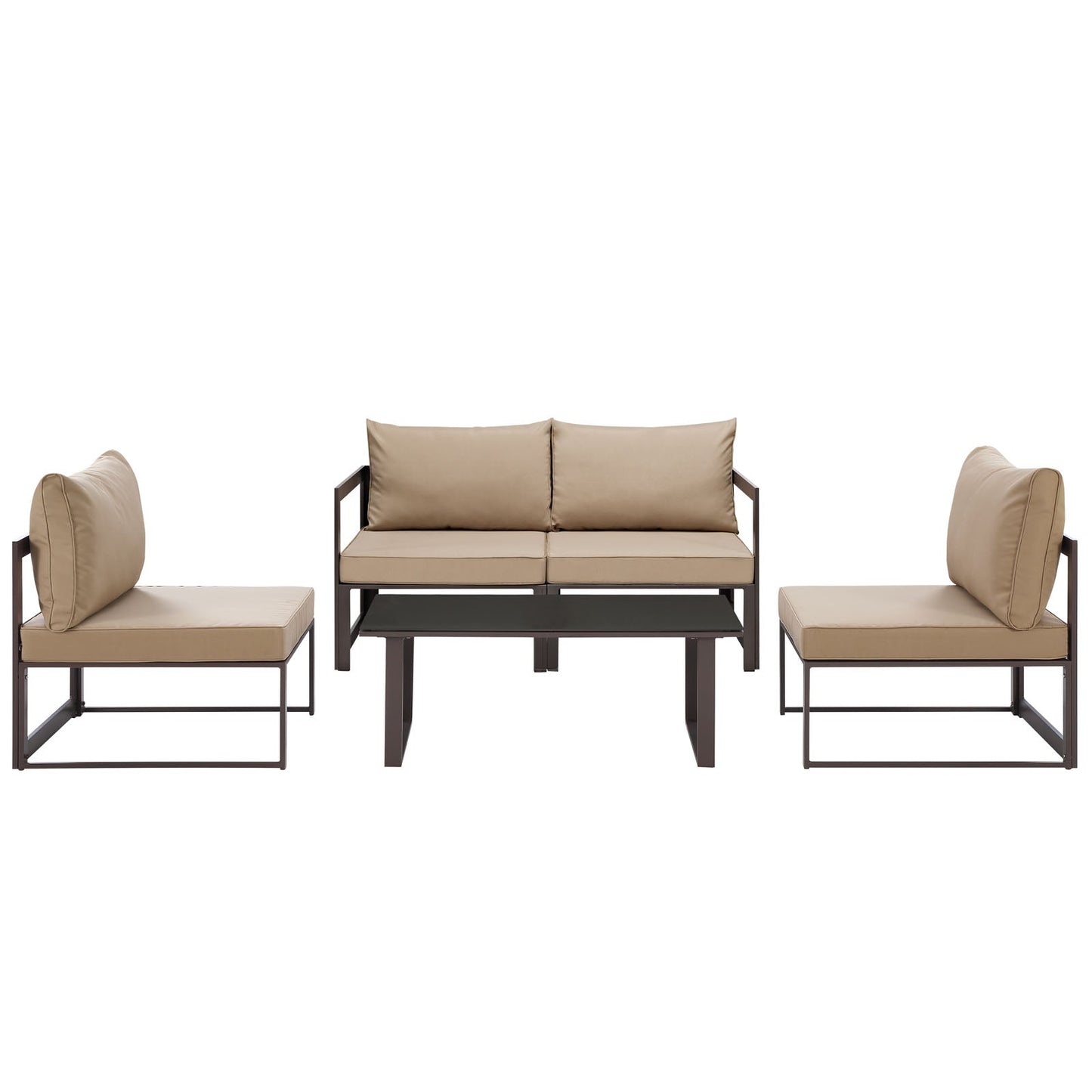 Modway Fortuna 5 Piece Outdoor Patio Sectional Sofa Set - EEI-1724 | Outdoor Sofas, Loveseats & Sectionals | 