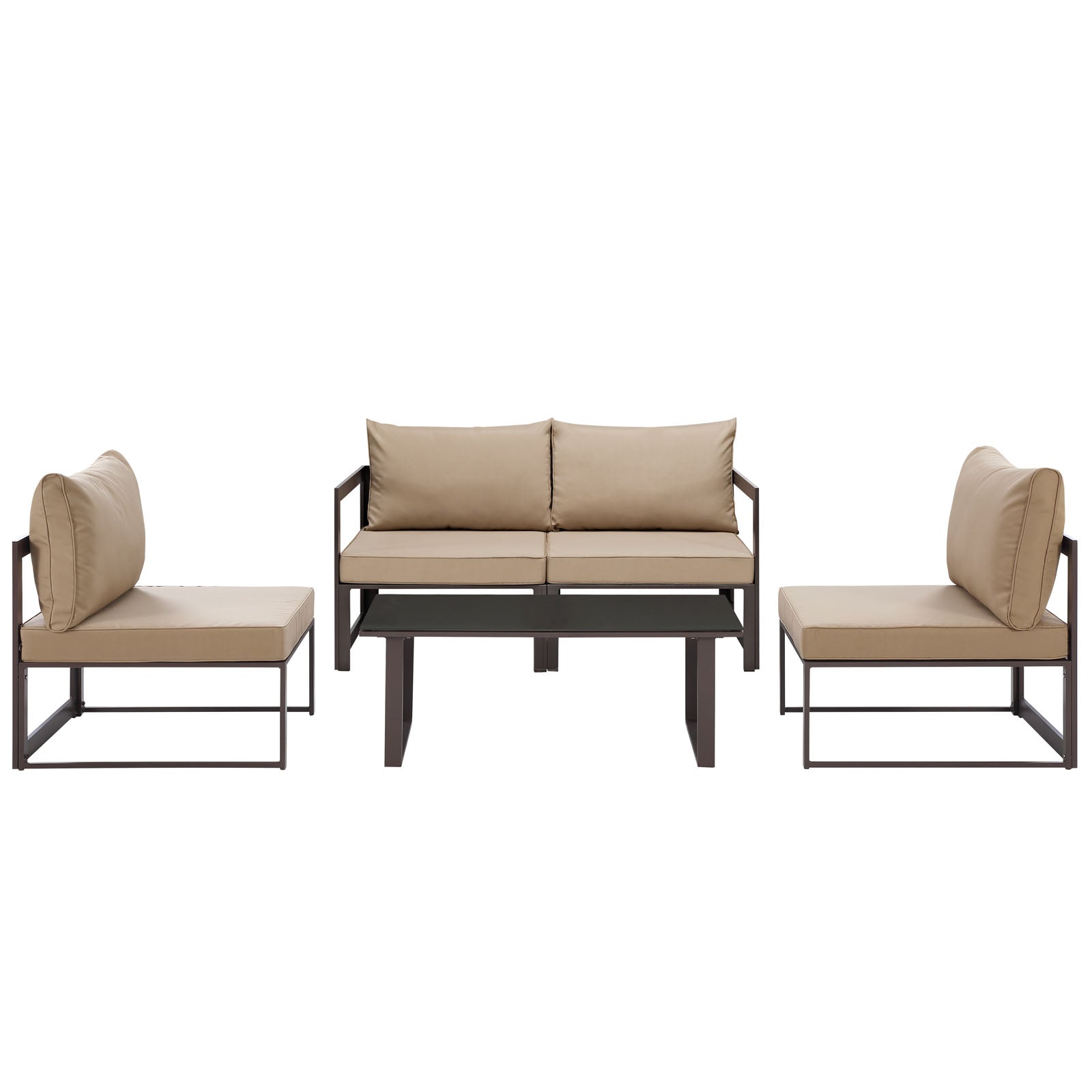Modway Fortuna 5 Piece Outdoor Patio Sectional Sofa Set - EEI-1724 | Outdoor Sofas, Loveseats & Sectionals | 