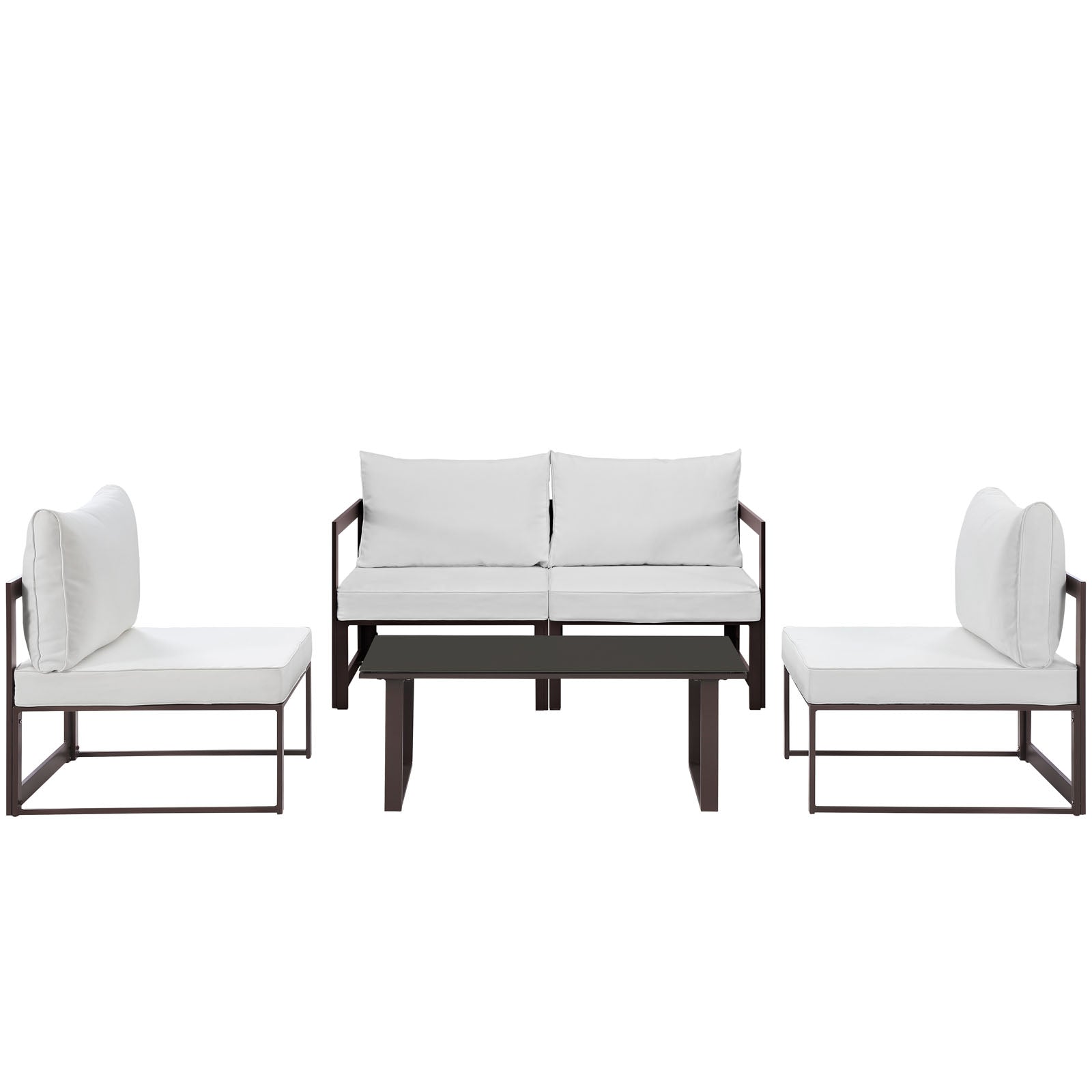 Modway Fortuna 5 Piece Outdoor Patio Sectional Sofa Set - EEI-1724 | Outdoor Sofas, Loveseats & Sectionals | 