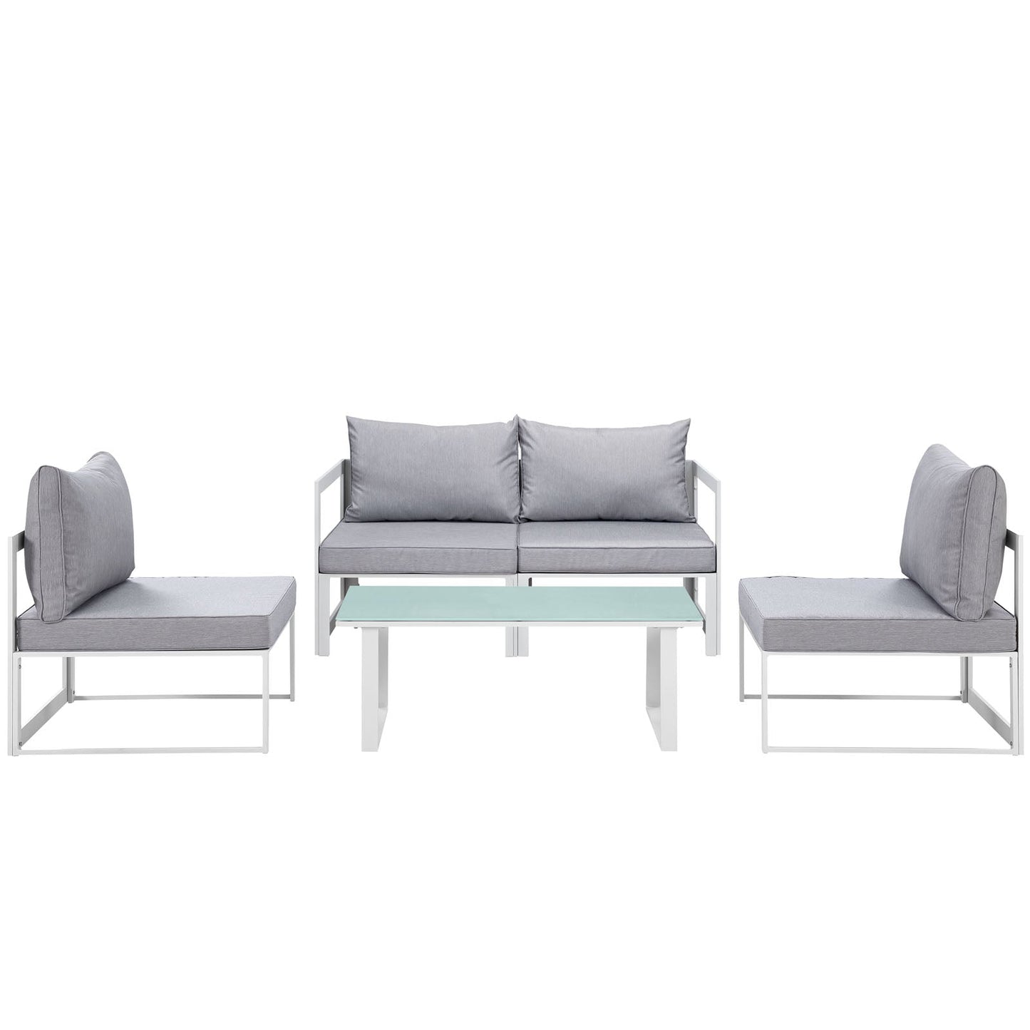 Modway Fortuna 5 Piece Outdoor Patio Sectional Sofa Set - EEI-1724 | Outdoor Sofas, Loveseats & Sectionals | 