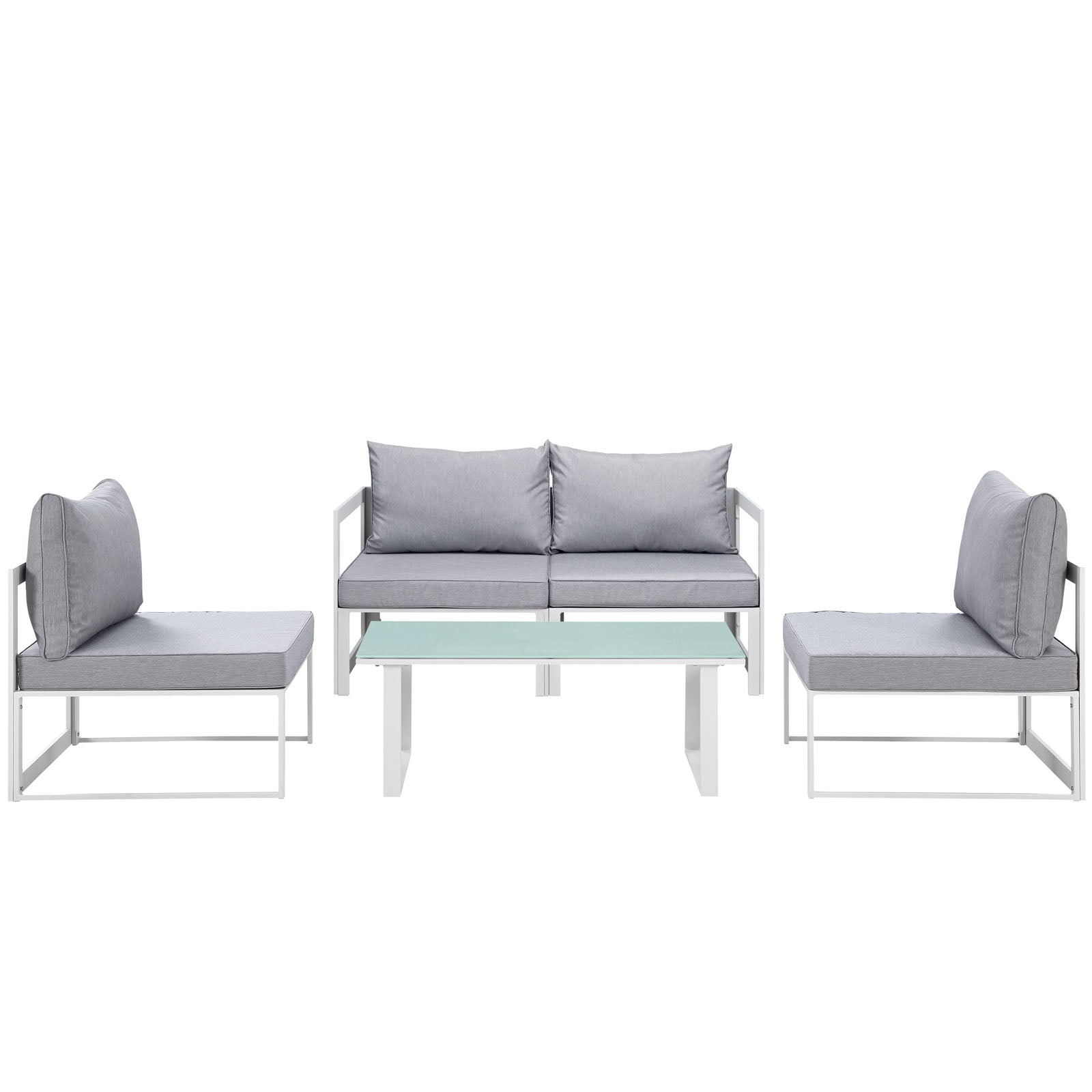 Modway Fortuna 5 Piece Outdoor Patio Sectional Sofa Set - EEI-1724 | Outdoor Sofas, Loveseats & Sectionals | 