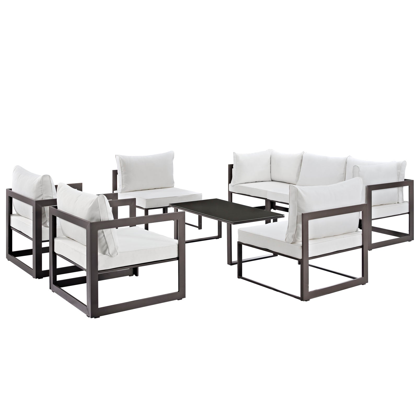 Modway Fortuna 8 Piece Outdoor Patio Sectional Sofa Set - EEI-1725 | Outdoor Sofas, Loveseats & Sectionals | 