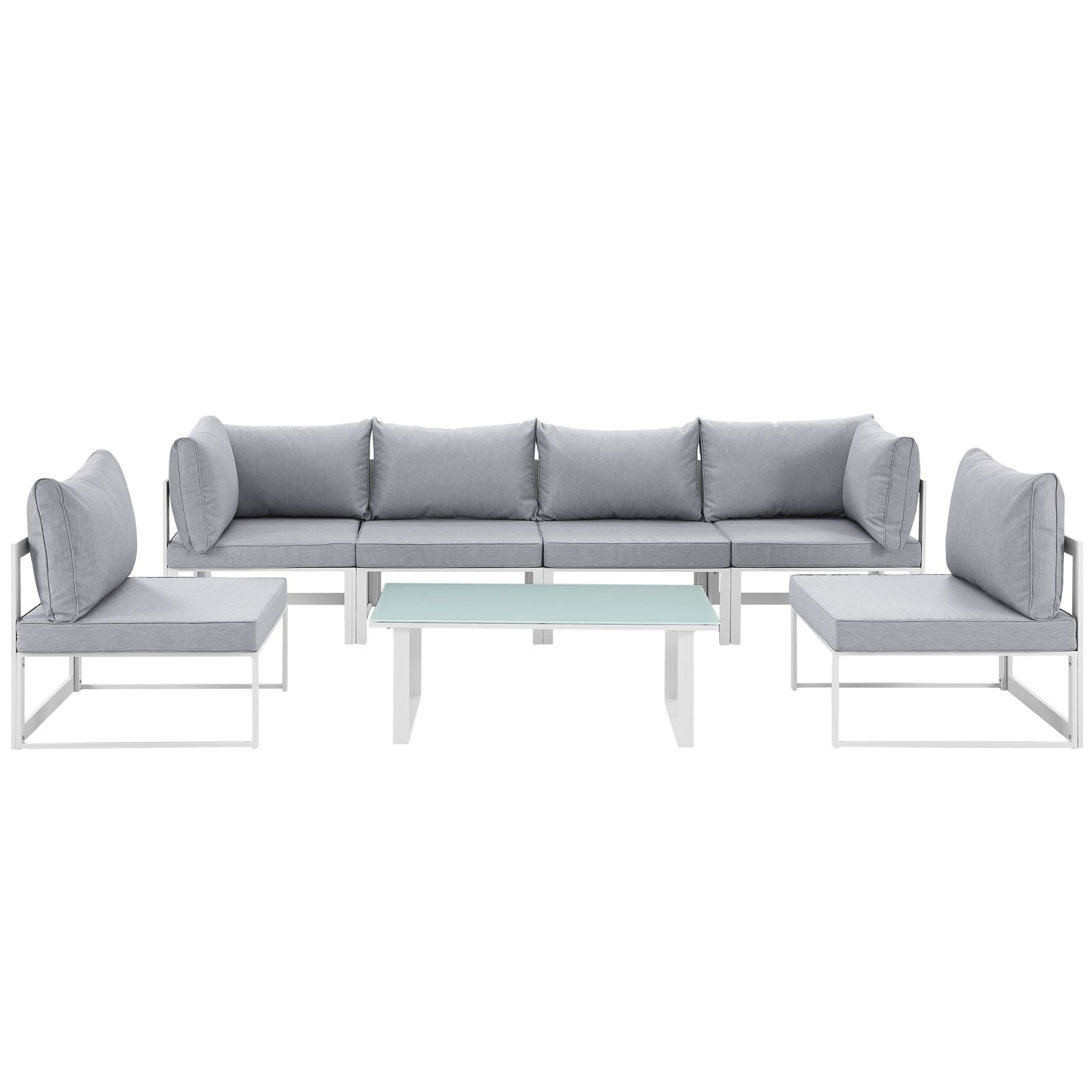Modway Fortuna 7 Piece Outdoor Patio Sectional Sofa Set - EEI-1729 | Outdoor Sofas, Loveseats & Sectionals | 