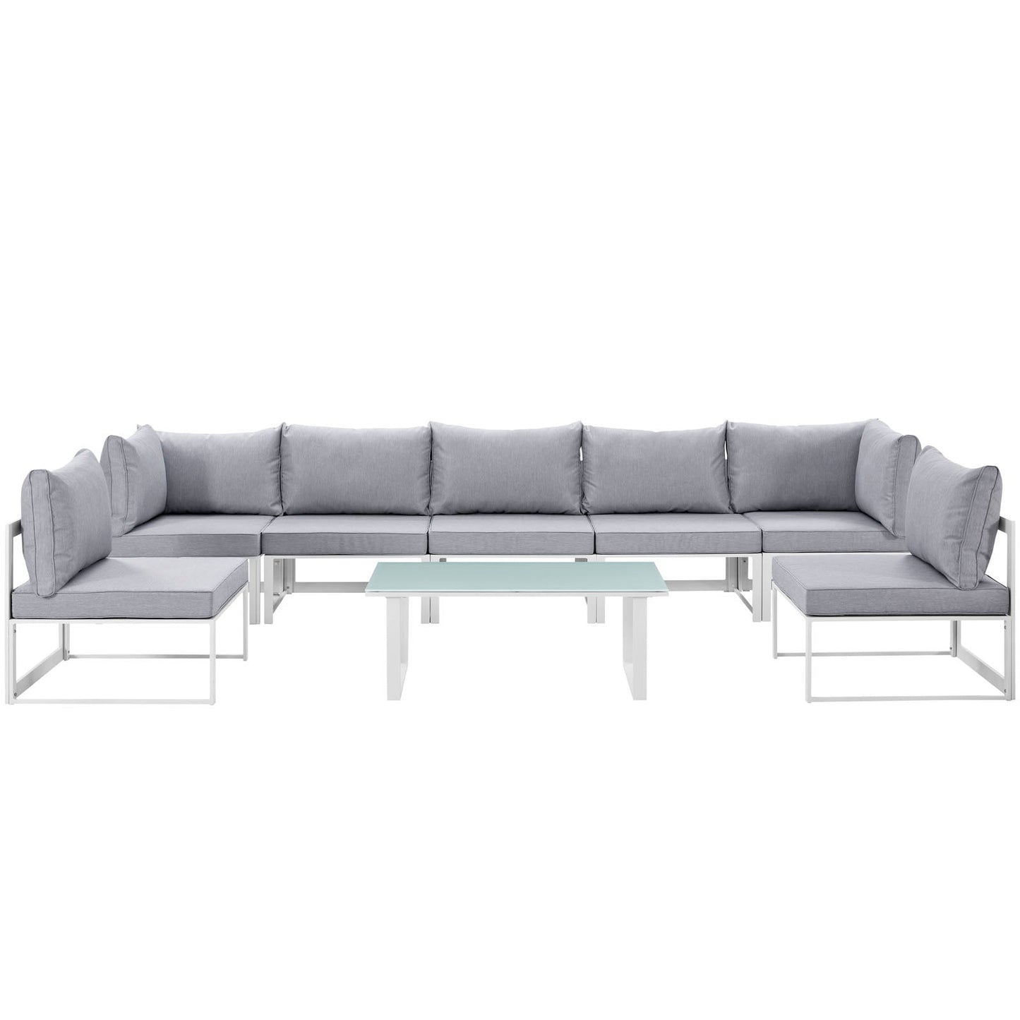 Modway Fortuna 8 Piece Outdoor Patio Sectional Sofa Set - EEI-1730 | Outdoor Sofas, Loveseats & Sectionals | 