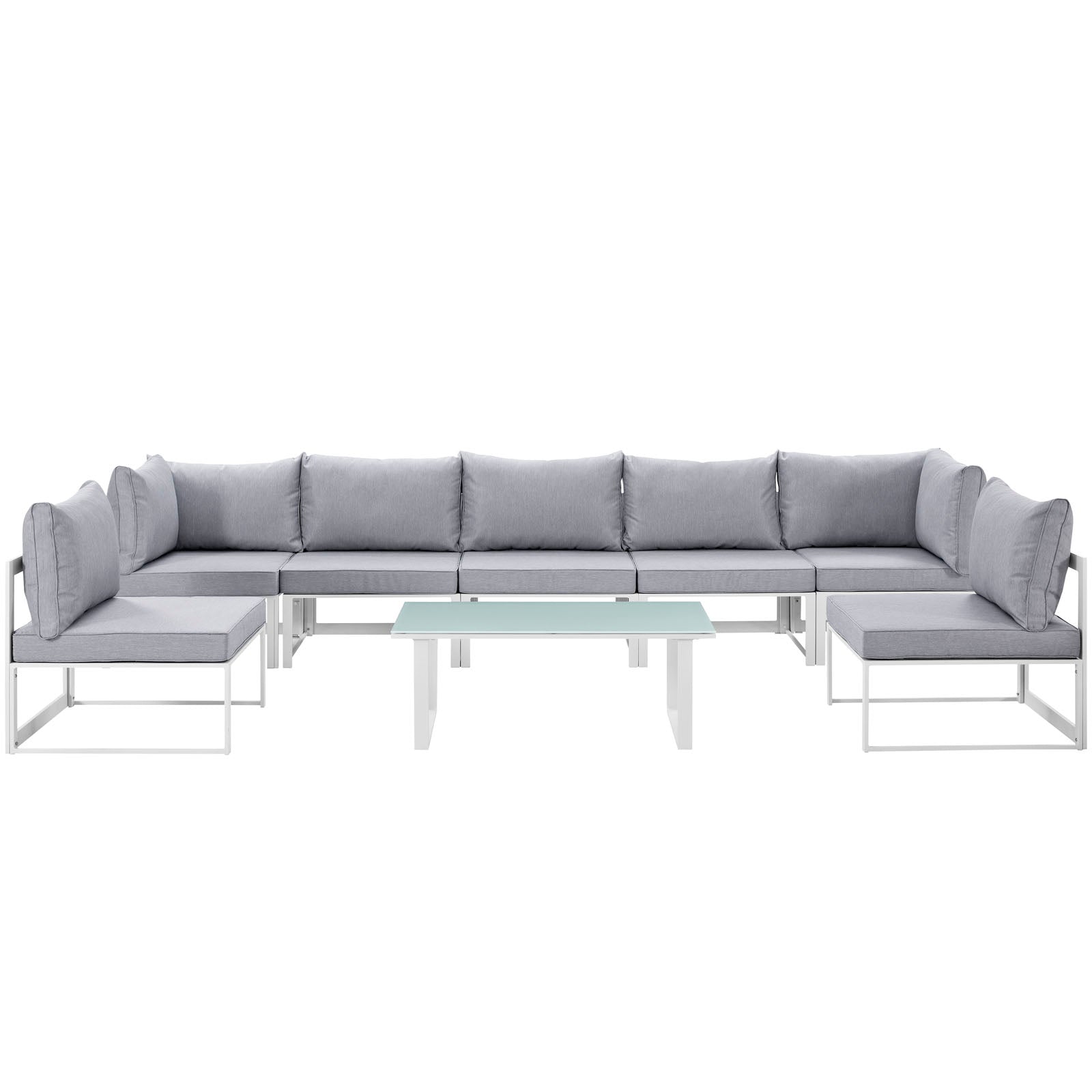 Modway Fortuna 8 Piece Outdoor Patio Sectional Sofa Set - EEI-1730 | Outdoor Sofas, Loveseats & Sectionals | 