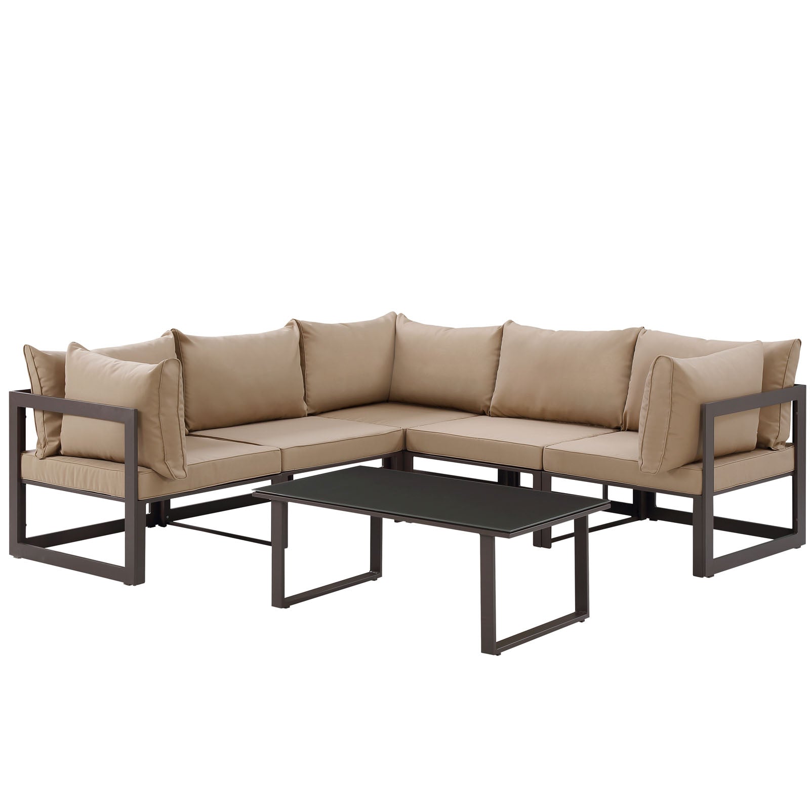 Modway Fortuna 6 Piece Outdoor Patio Sectional Sofa Set - EEI-1732 | Outdoor Sofas, Loveseats & Sectionals | 