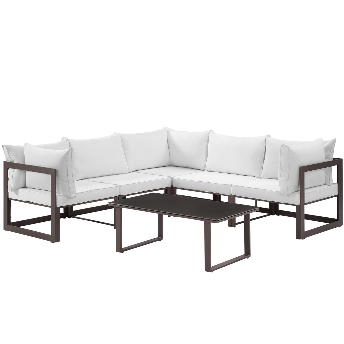Modway Fortuna 6 Piece Outdoor Patio Sectional Sofa Set - EEI-1732 | Outdoor Sofas, Loveseats & Sectionals | 