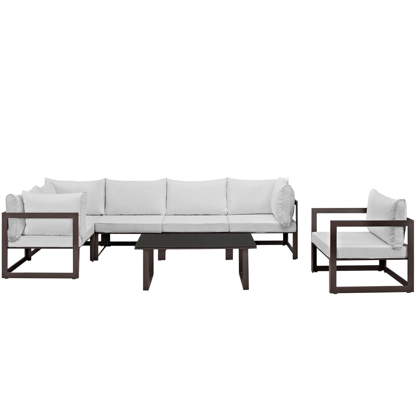 Modway Fortuna 7 Piece Outdoor Patio Sectional Sofa Set - EEI-1733 | Outdoor Sofas, Loveseats & Sectionals | 
