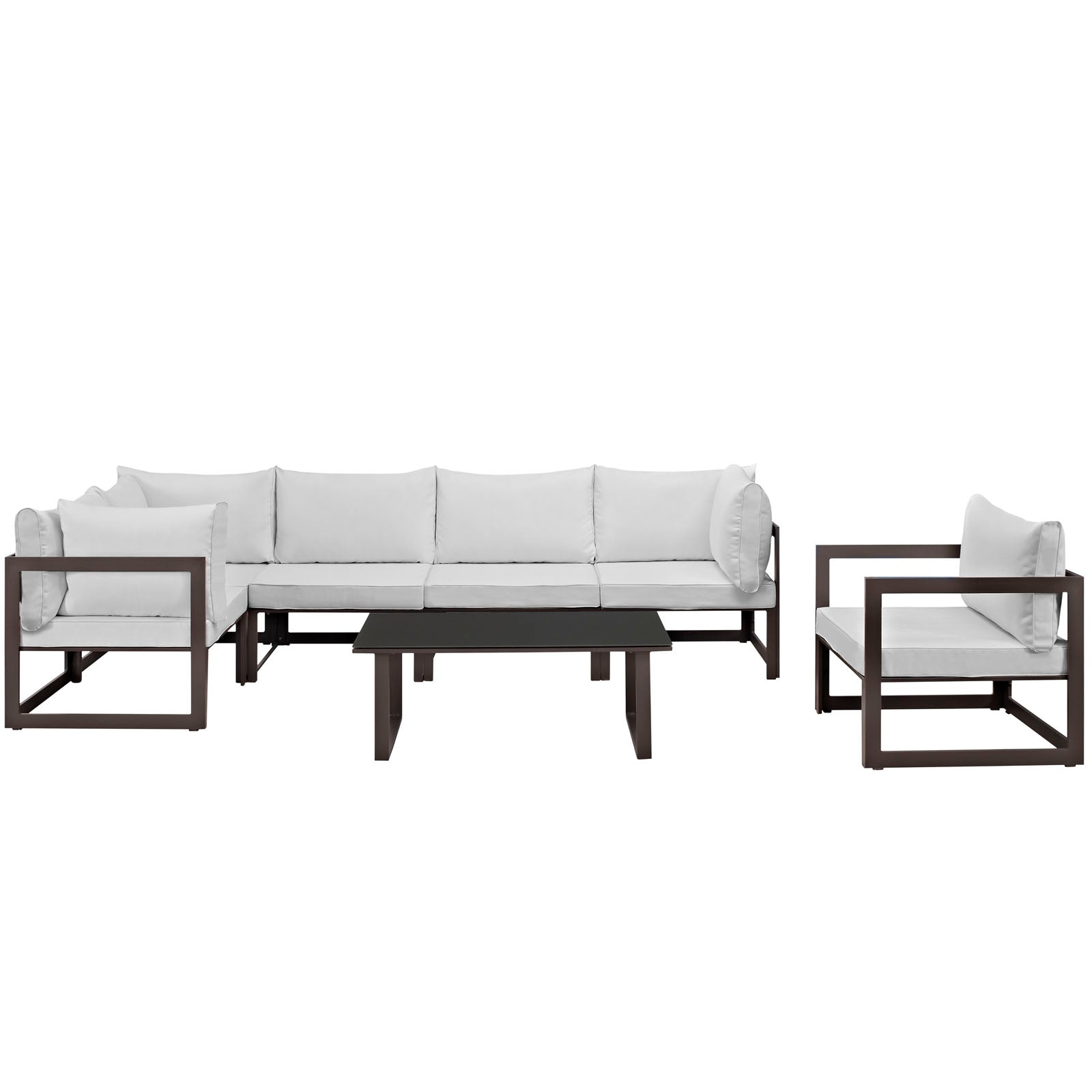 Modway Fortuna 7 Piece Outdoor Patio Sectional Sofa Set - EEI-1733 | Outdoor Sofas, Loveseats & Sectionals | 