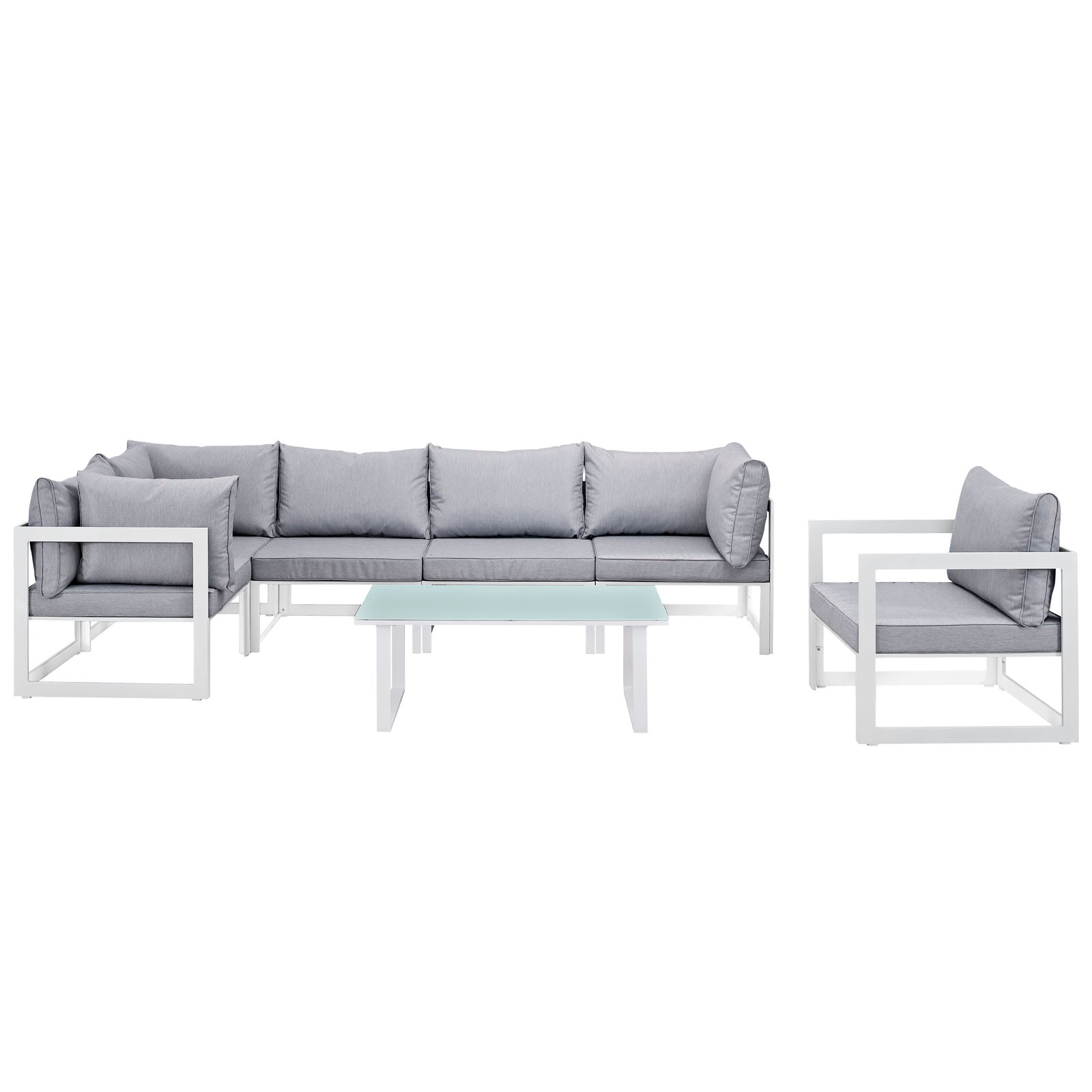 Modway Fortuna 7 Piece Outdoor Patio Sectional Sofa Set - EEI-1733 | Outdoor Sofas, Loveseats & Sectionals | 