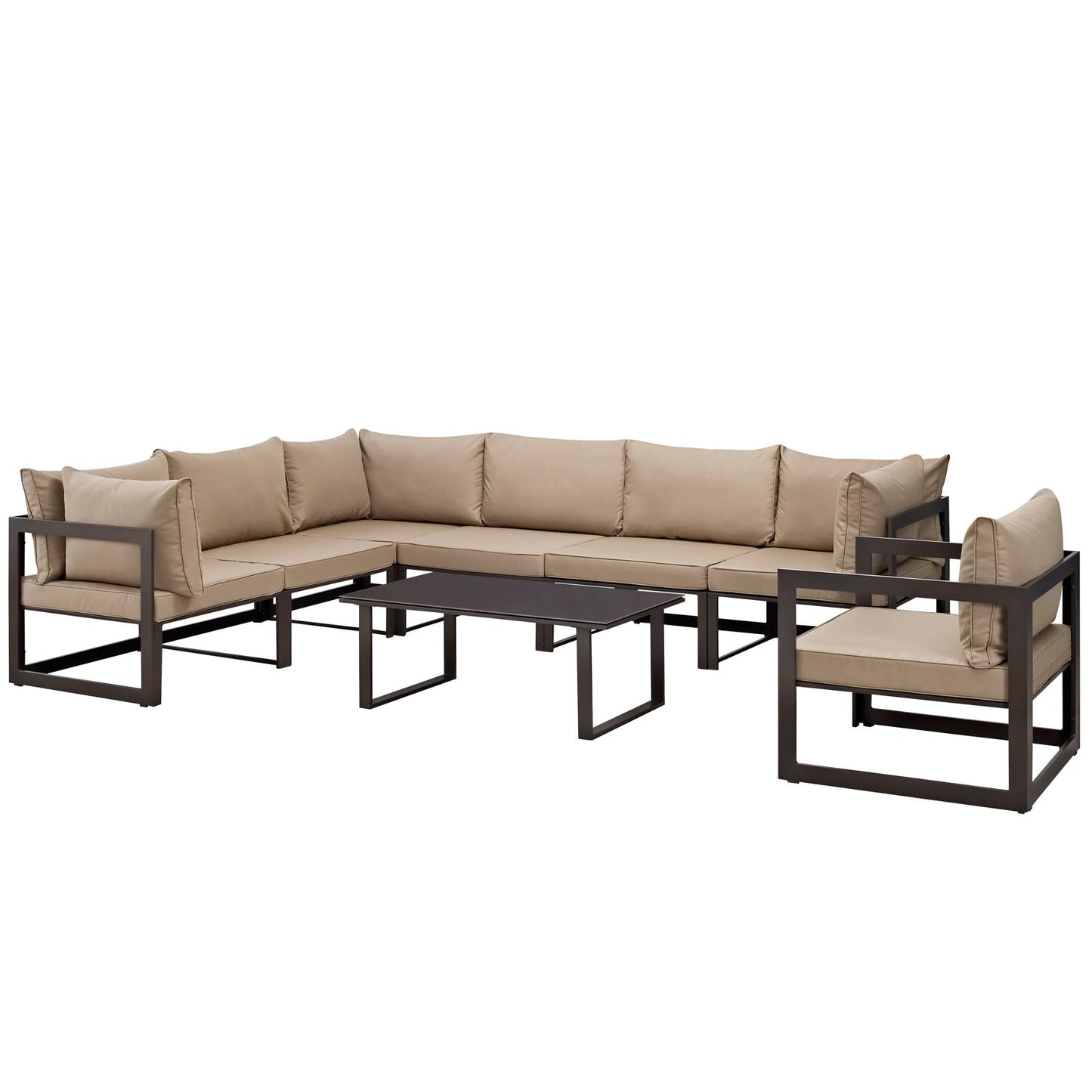 Modway Fortuna 8 Piece Outdoor Patio Sectional Sofa Set - EEI-1736 | Outdoor Sofas, Loveseats & Sectionals | 