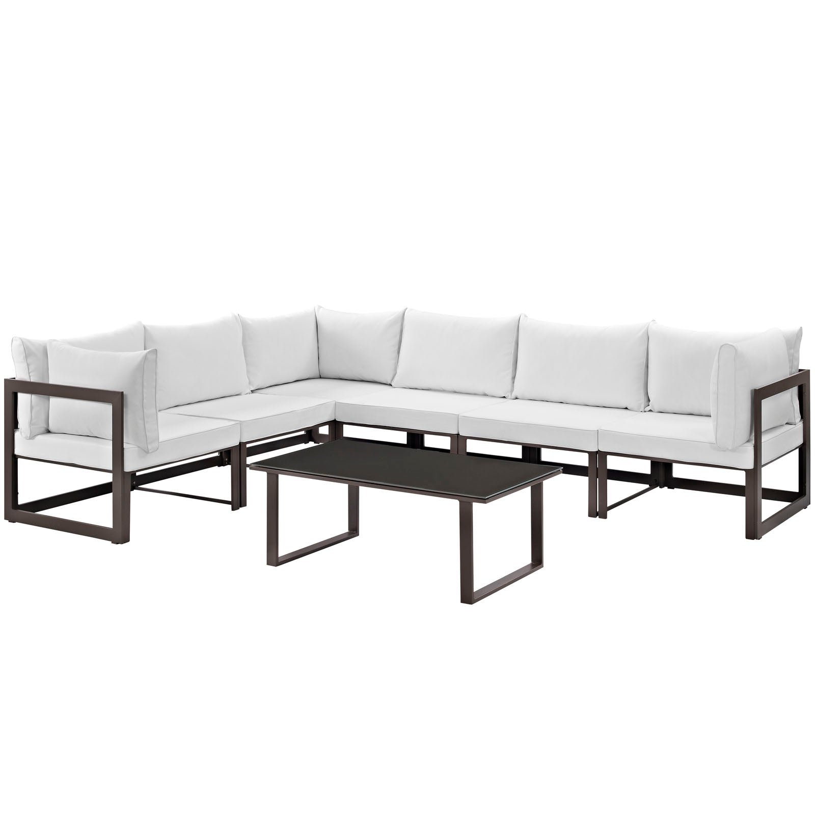 Modway Fortuna 7 Piece Outdoor Patio Sectional Sofa Set - EEI-1737 | Outdoor Sofas, Loveseats & Sectionals | 