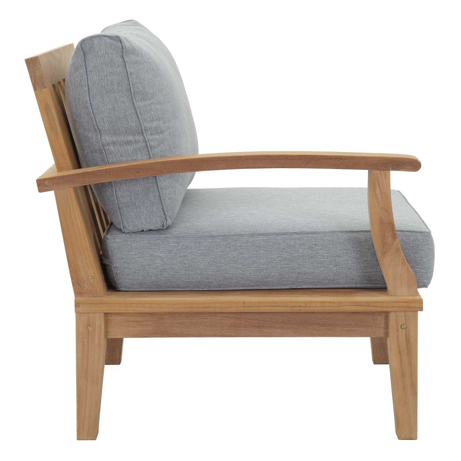 Modway EEI-1818 Marina 4 Piece Outdoor Patio Teak Sofa Set | Outdoor Sofas, Loveseats & Sectionals | 
