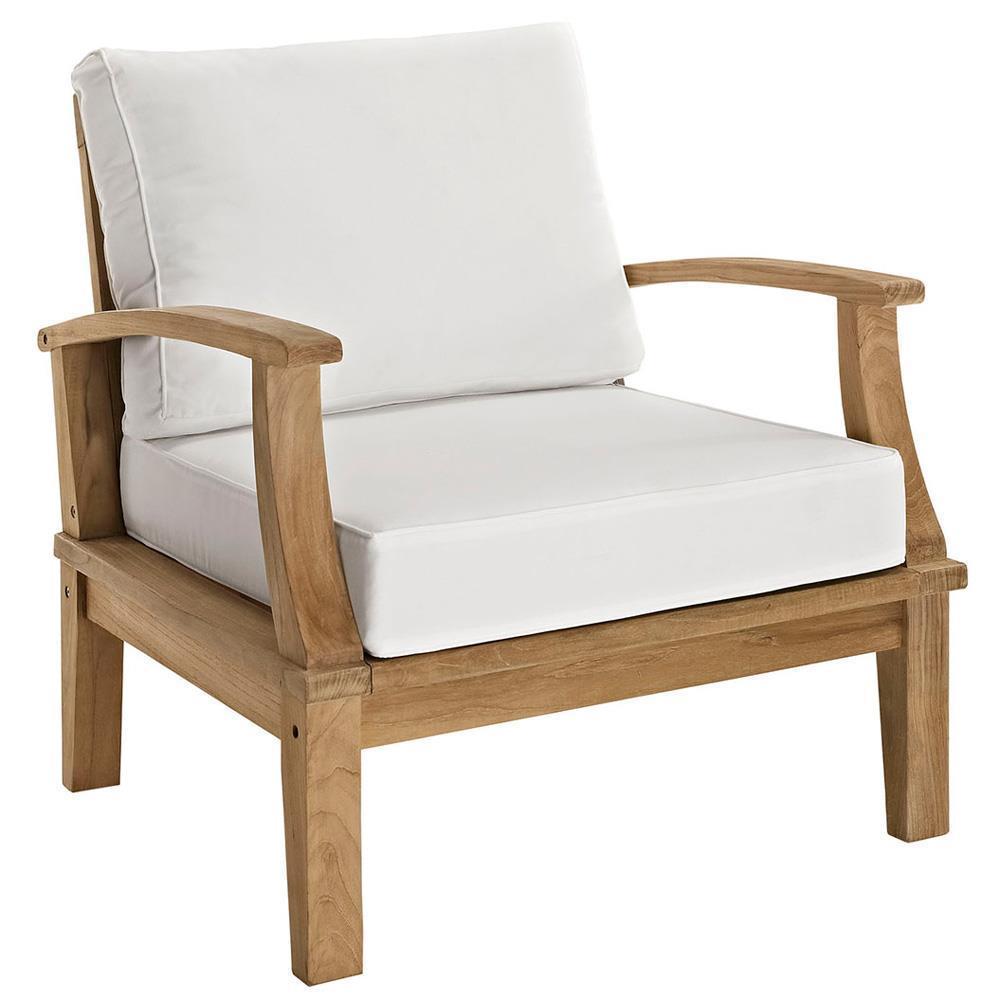 Modway EEI-1818 Marina 4 Piece Outdoor Patio Teak Sofa Set | Outdoor Sofas, Loveseats & Sectionals | 