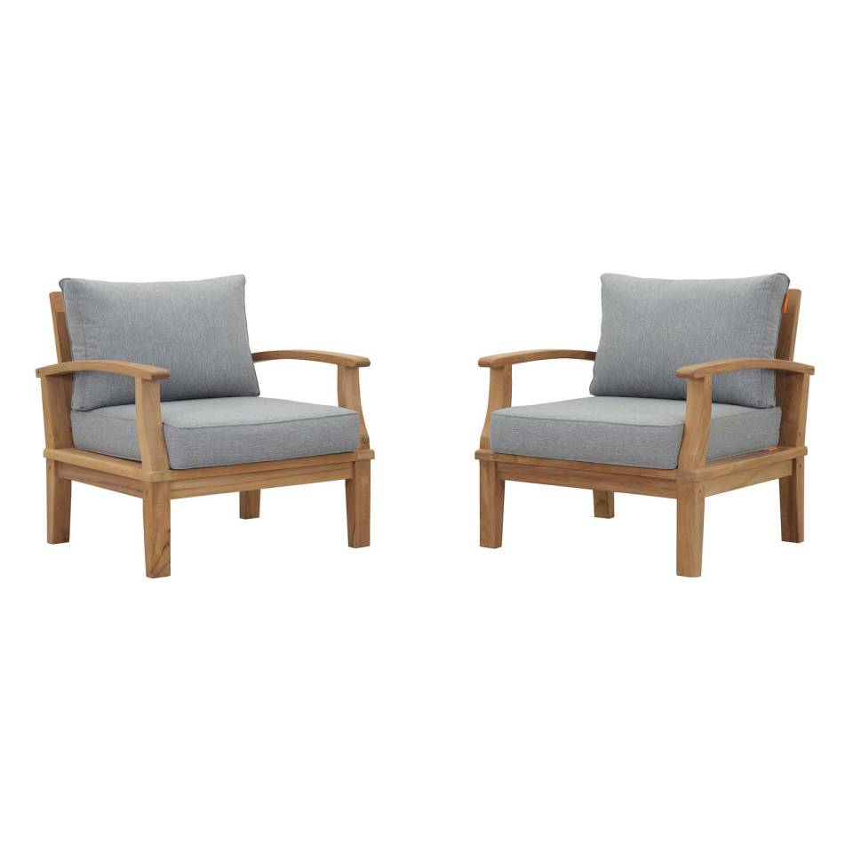 Modway Marina 2 Piece Outdoor Patio Teak Set | Outdoor Sofas, Loveseats & Sectionals | Modishstore-2