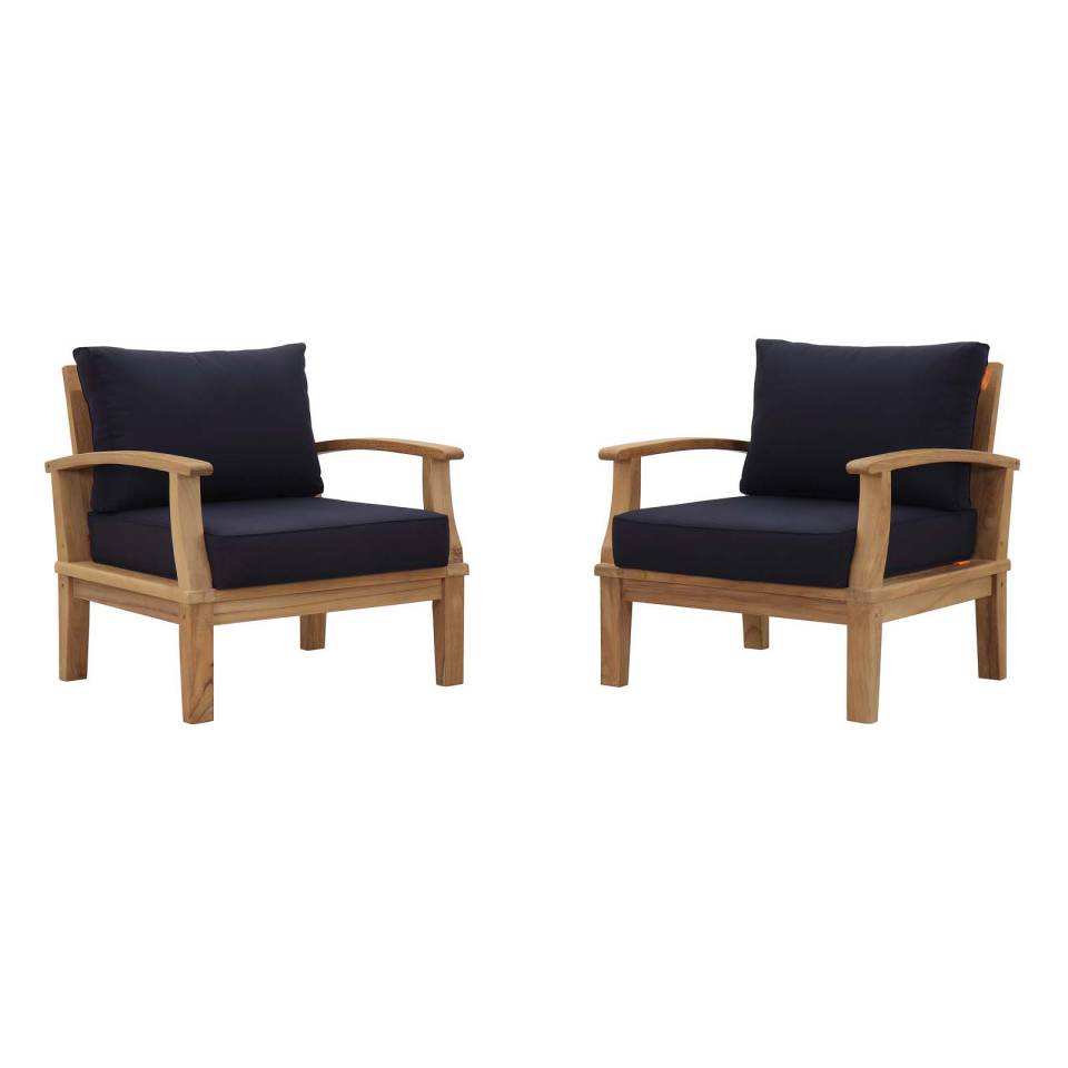 Modway Marina 2 Piece Outdoor Patio Teak Set | Outdoor Sofas, Loveseats & Sectionals | Modishstore-5