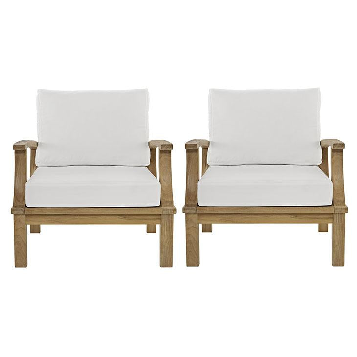 Modway Marina 2 Piece Outdoor Patio Teak Set | Outdoor Sofas, Loveseats & Sectionals | Modishstore-8