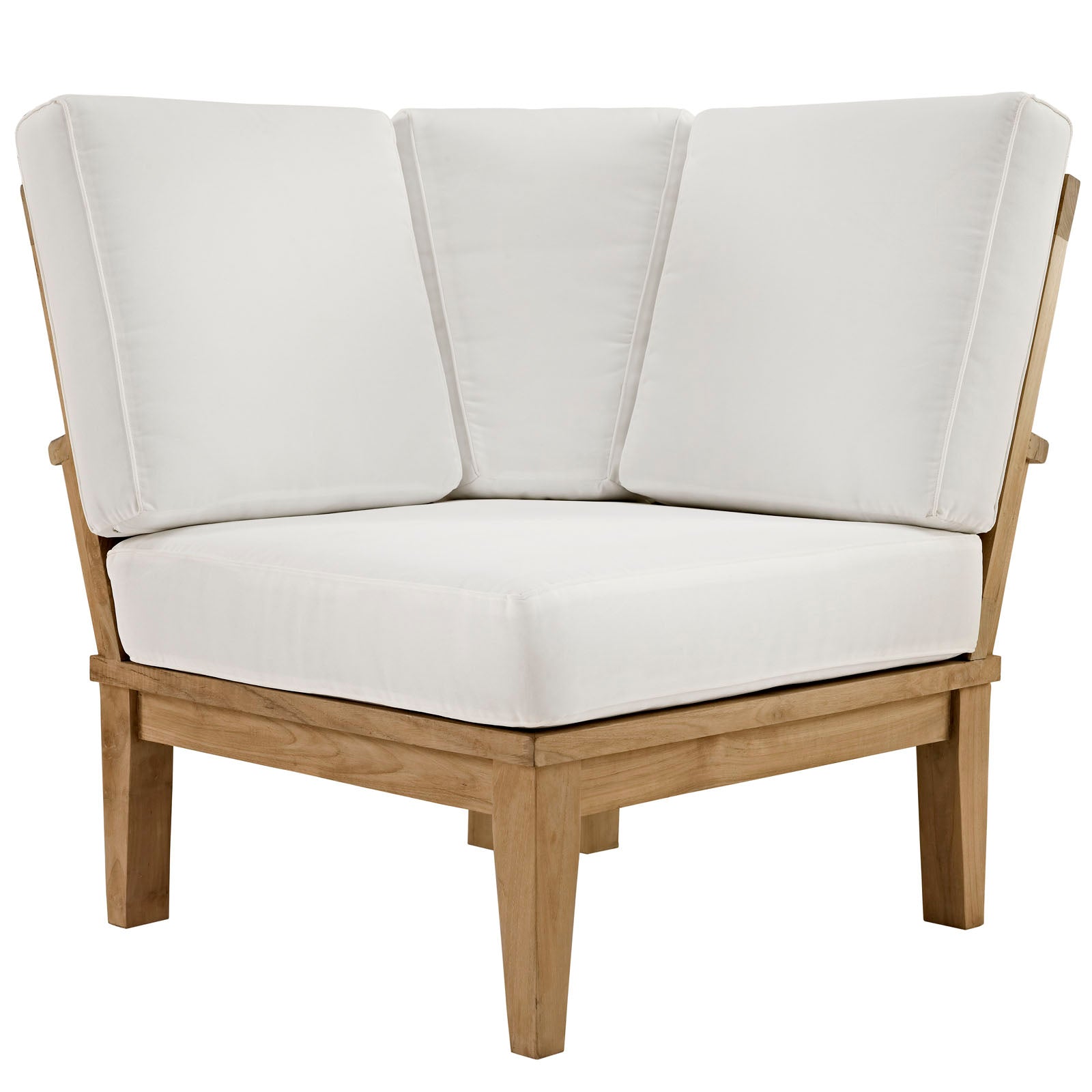 Modway EEI-1820 Marina 3 Piece Outdoor Patio Teak Sofa Set - Natural White | Outdoor Sofas, Loveseats & Sectionals | 