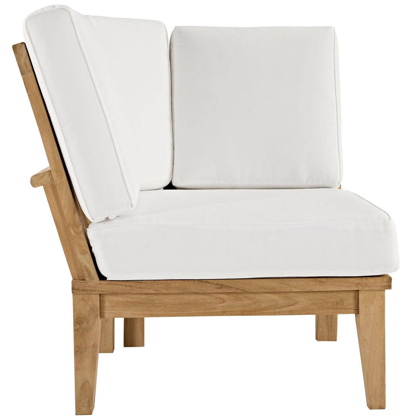 Modway EEI-1820 Marina 3 Piece Outdoor Patio Teak Sofa Set - Natural White | Outdoor Sofas, Loveseats & Sectionals | 