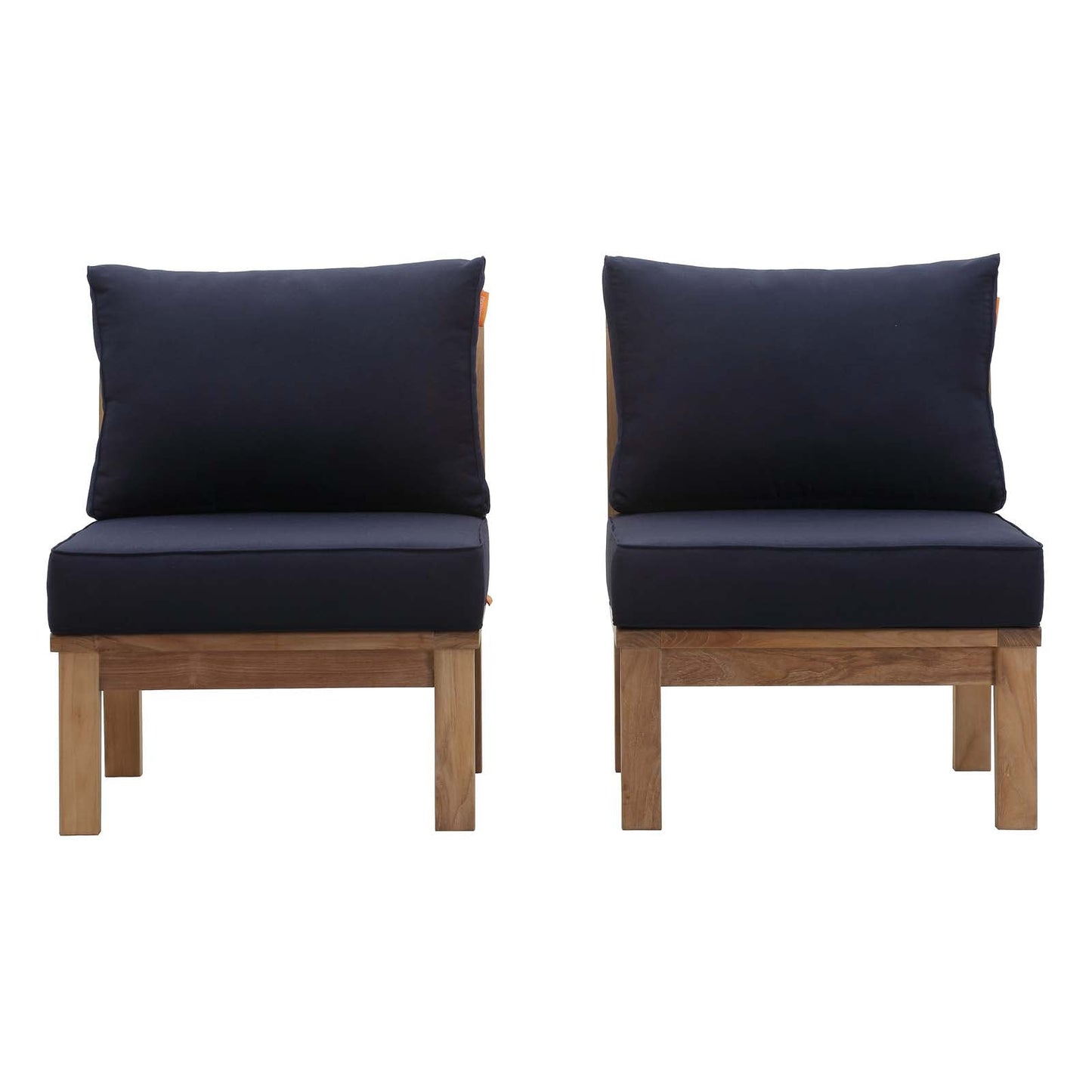 Modway EEI-1821 Marina 2 Piece Outdoor Patio Teak Sofa Set - Natural White | Outdoor Sofas, Loveseats & Sectionals | 