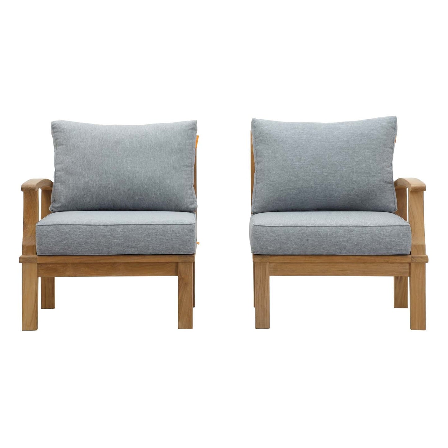 Modway EEI-1822 Marina 2 Piece Outdoor Patio Teak Sofa Set - Natural White | Outdoor Sofas, Loveseats & Sectionals | 